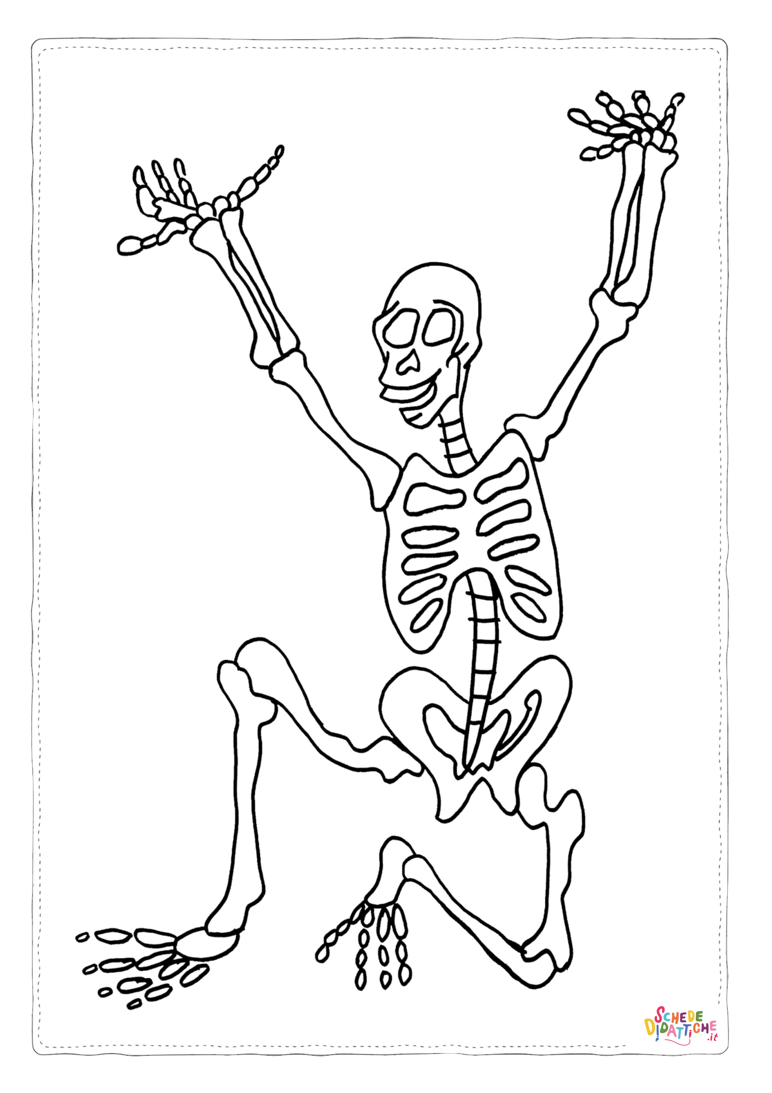 Disegno "Disegno di teschio e scheletro da stampare e colorare 42" Disegno di teschio e scheletro da stampare e colorare 42