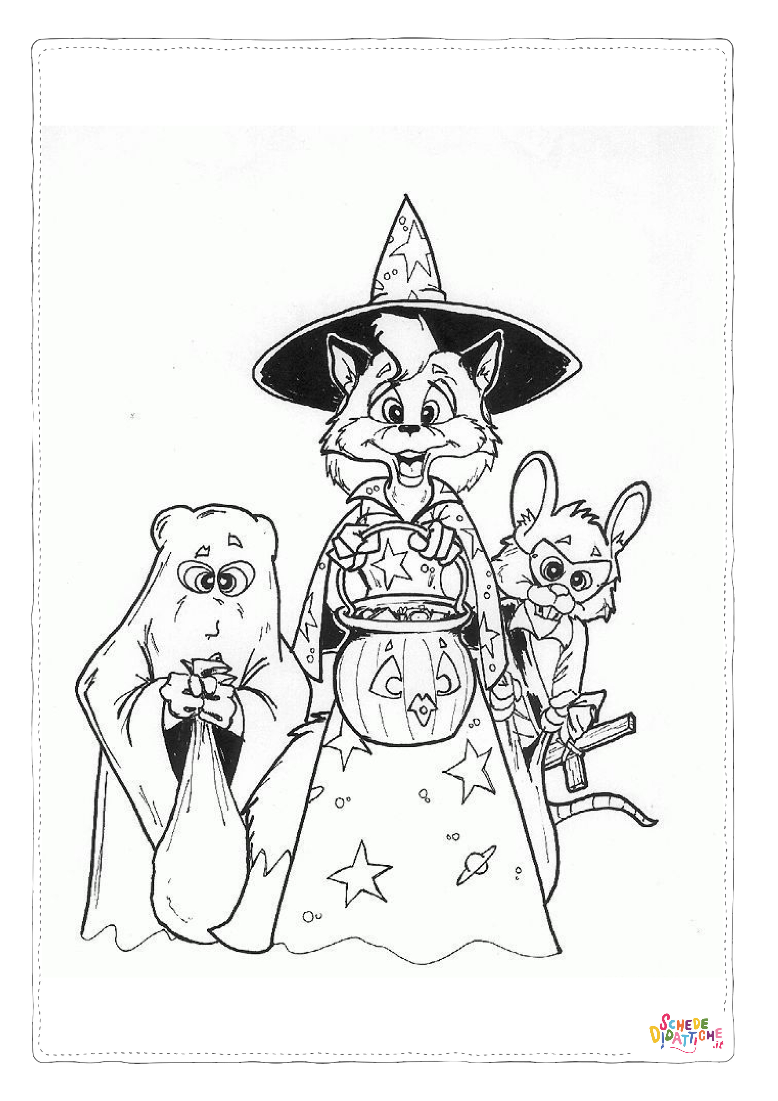 Disegno "Disegno di bambino ad Halloween da stampare e colorare 32" Disegno di bambino ad Halloween da stampare e colorare 32