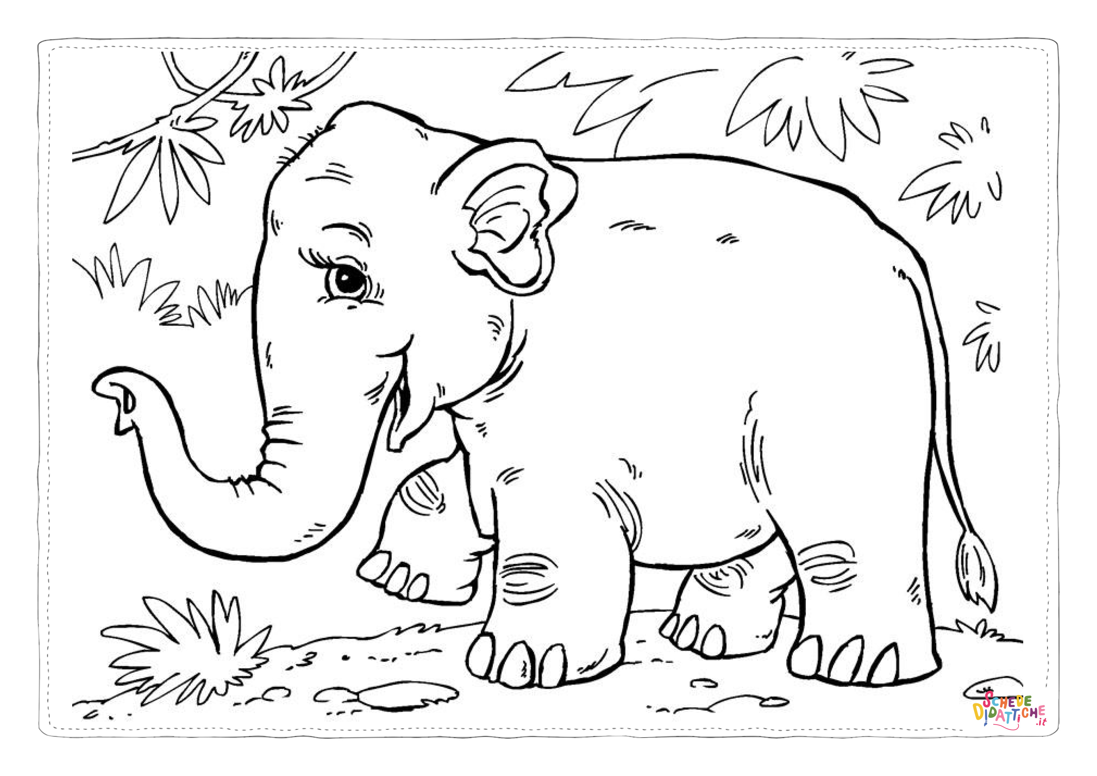 Disegno "Disegno di elefante da stampare e colorare 101" Disegno di elefante da stampare e colorare 101