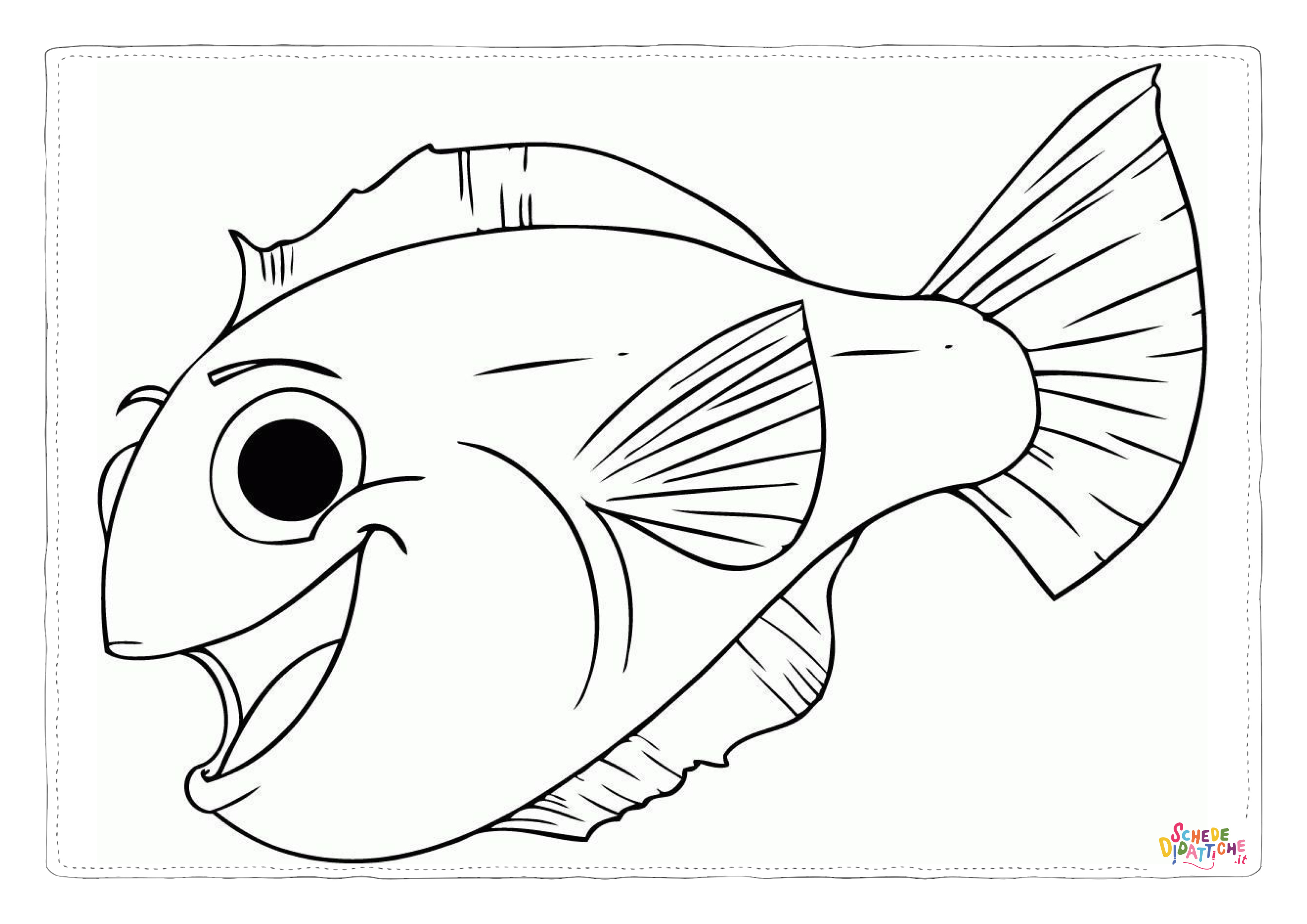 Disegno "Disegno di pesce da stampare e colorare 259" Disegno di pesce da stampare e colorare 259
