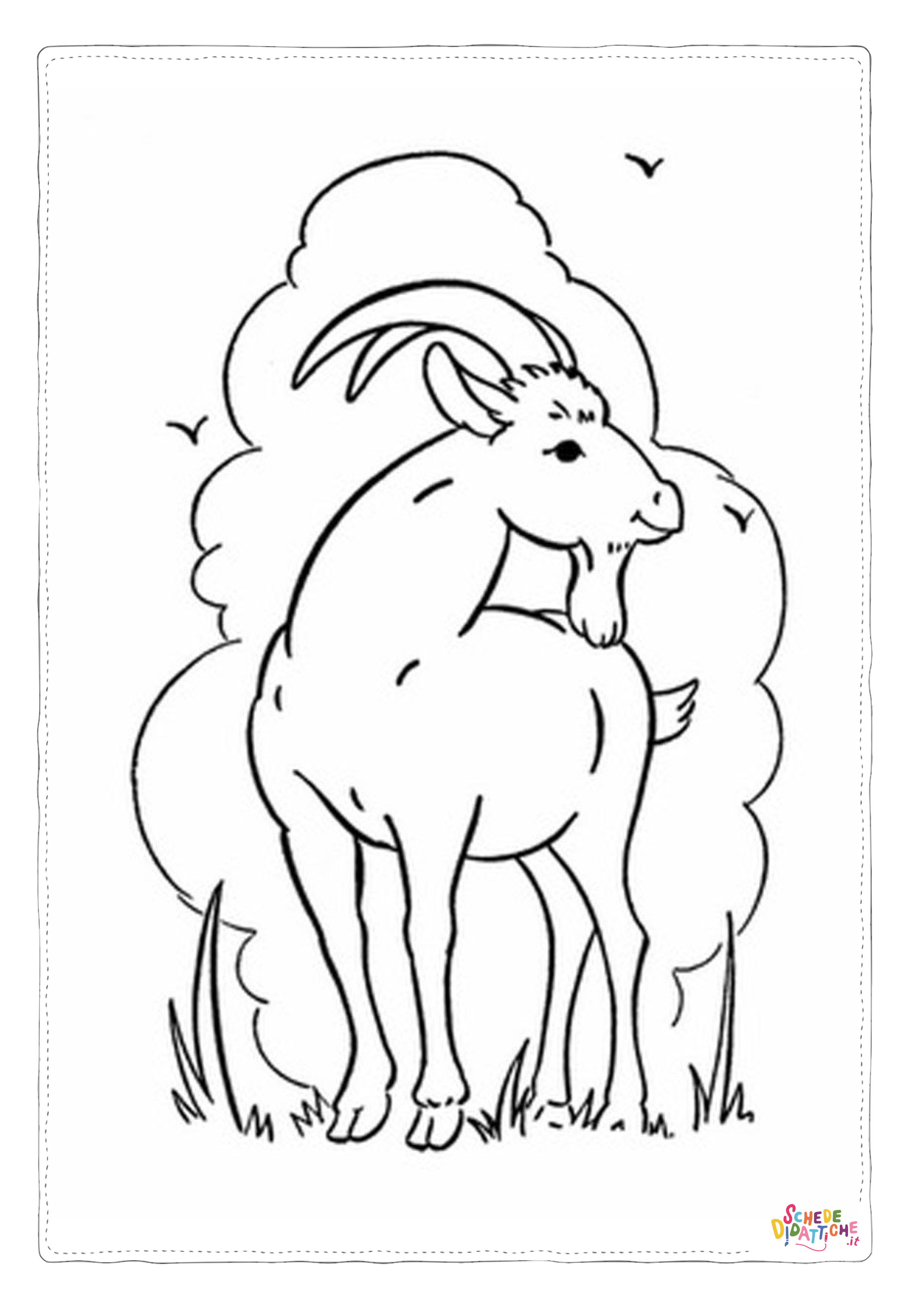 Disegno "Disegno di capra da stampare e colorare 31" Disegno di capra da stampare e colorare 31