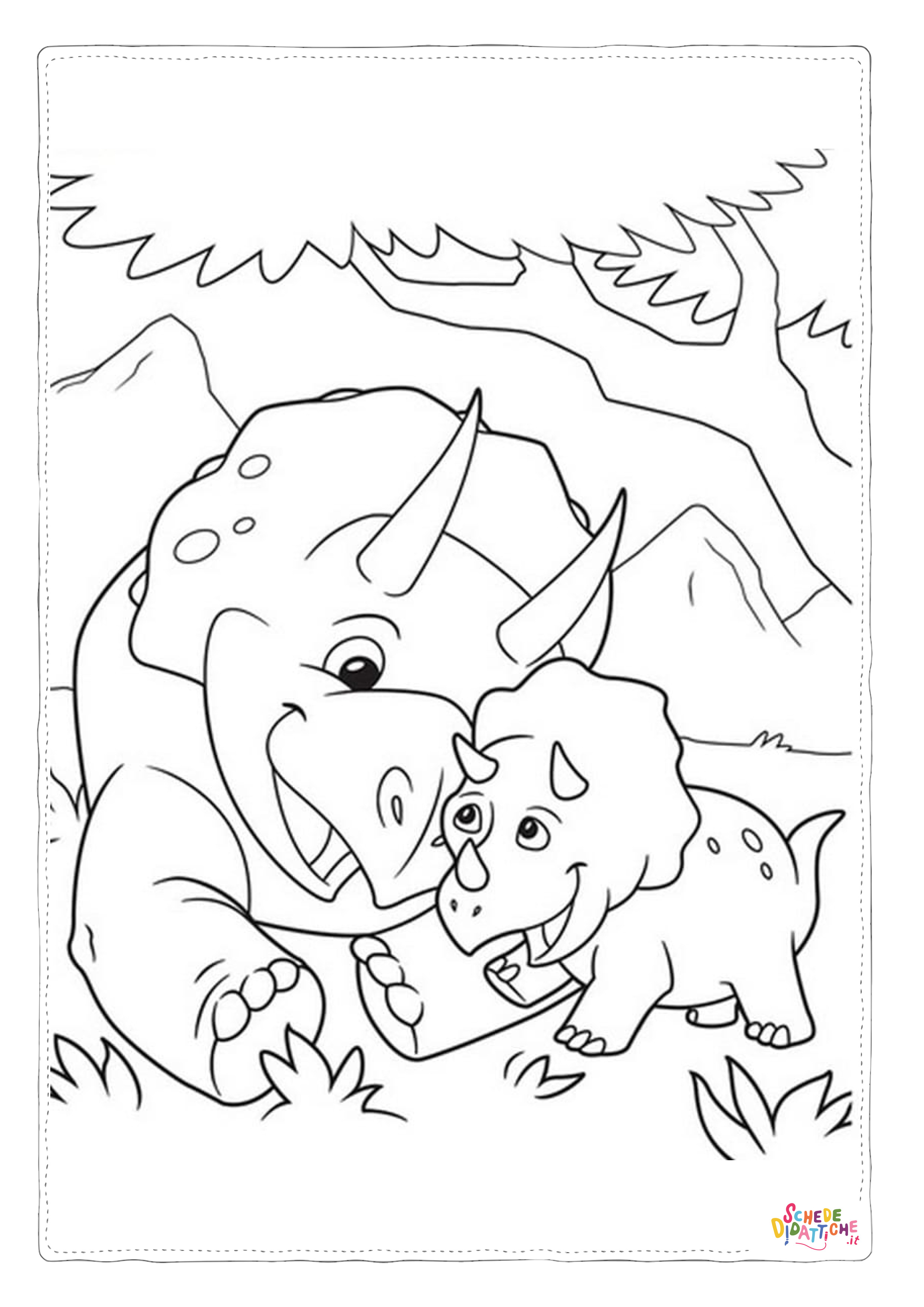 Disegno "Disegno di Triceratopo da stampare e colorare 52" Disegno di Triceratopo da stampare e colorare 52