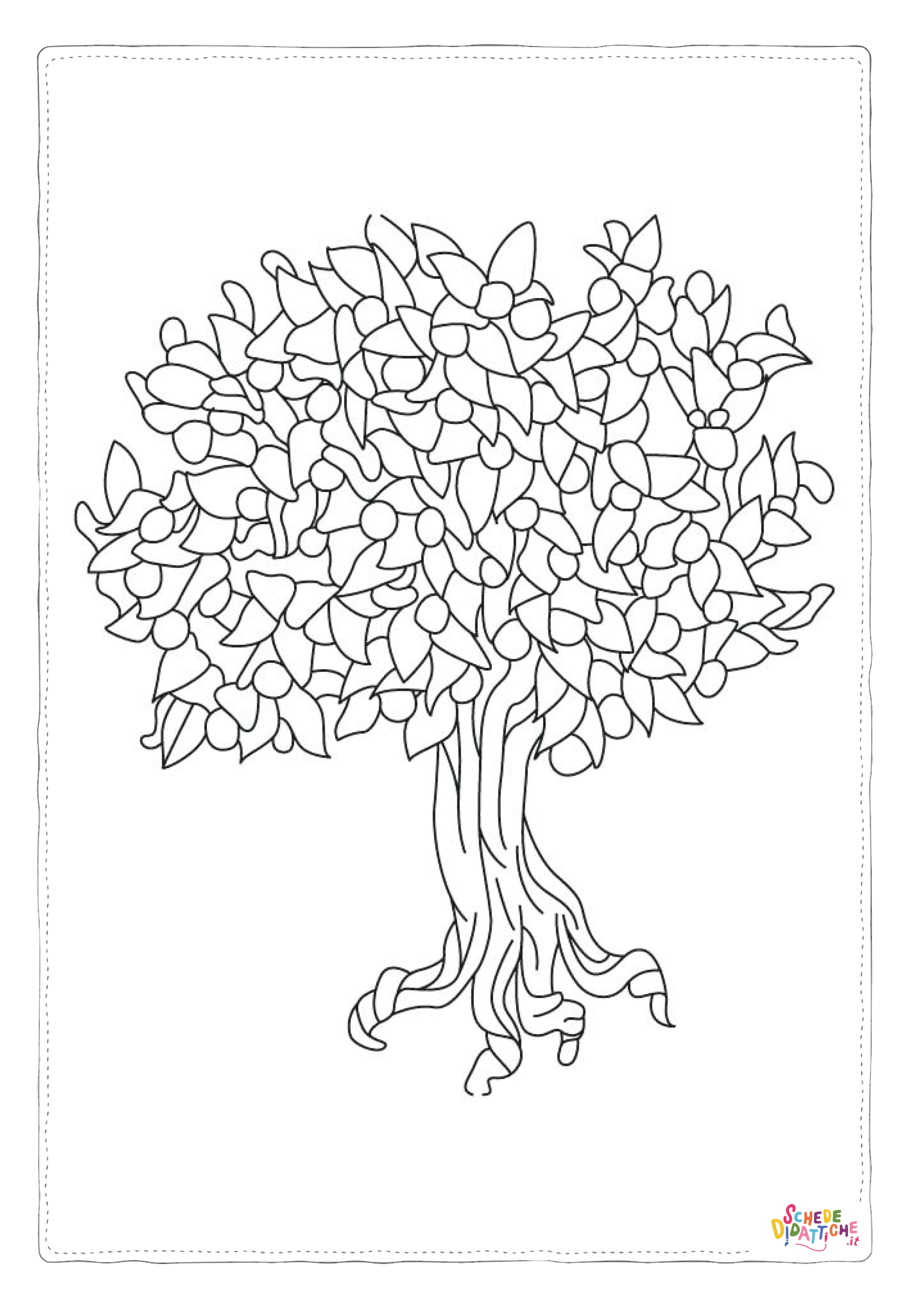 Disegno "Disegno di albero da stampare e colorare 86" Disegno di albero da stampare e colorare 86