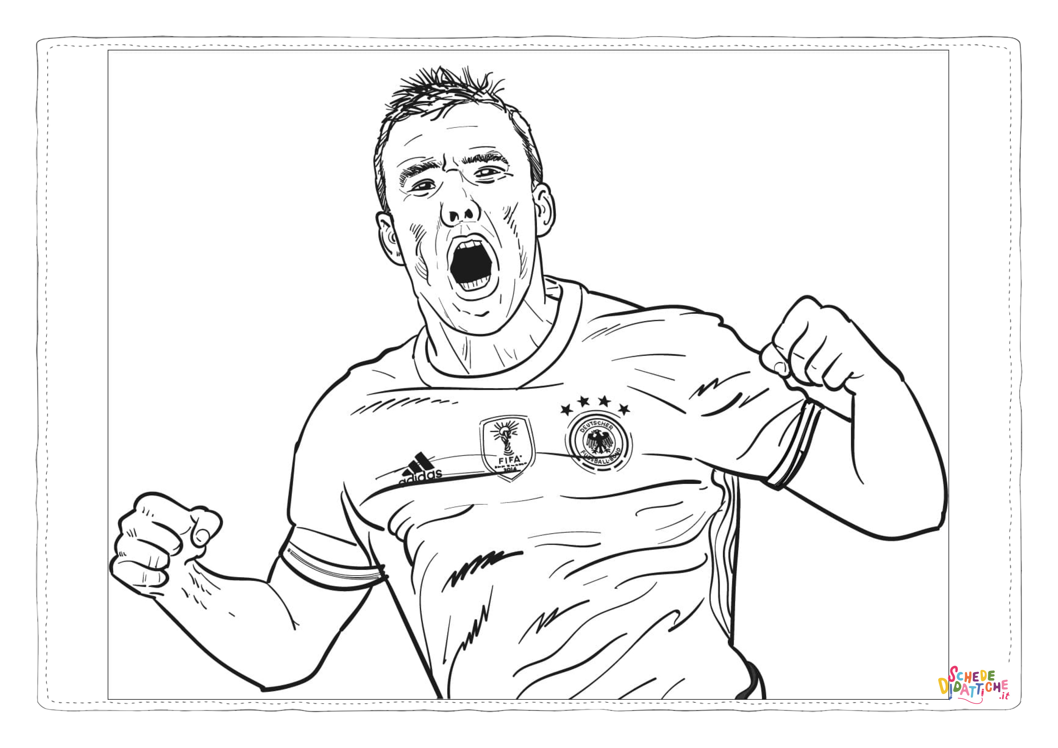 Disegno di calciatore professionista da stampare e colorare 11