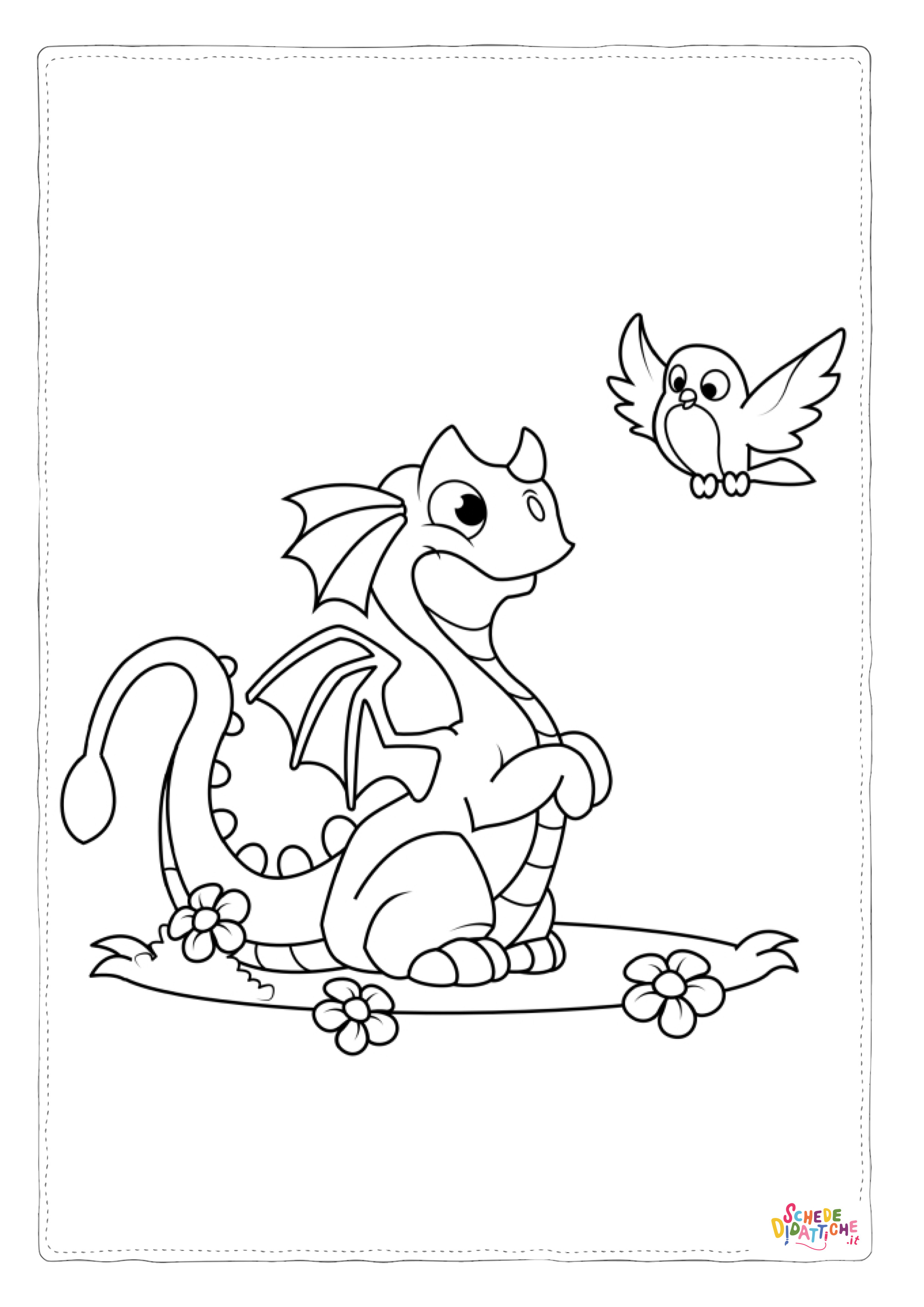 Disegno "Disegno di dragone da stampare e colorare 140" Disegno di dragone da stampare e colorare 140