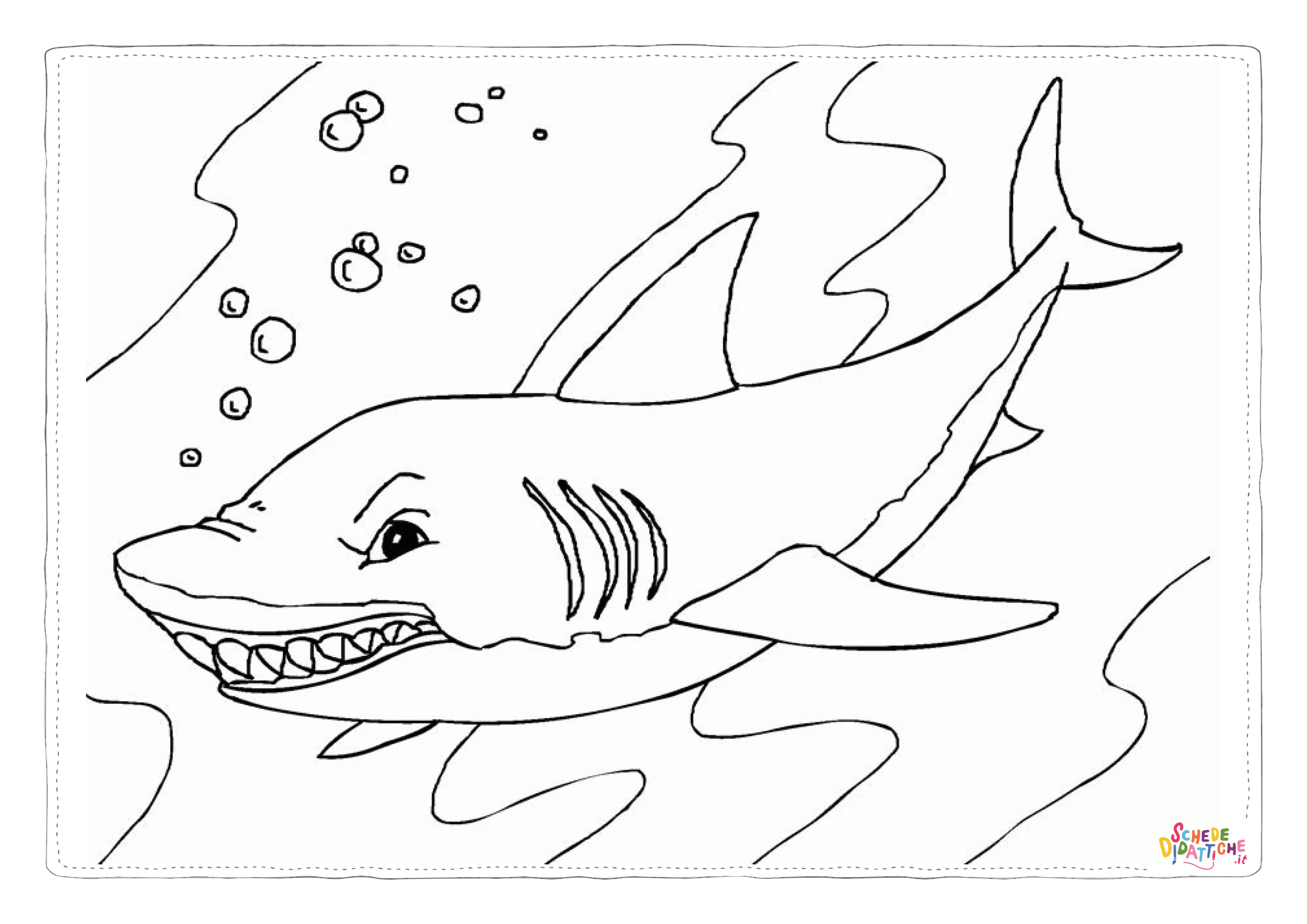 Disegno "Disegno di squalo da stampare e colorare 53" Disegno di squalo da stampare e colorare 53