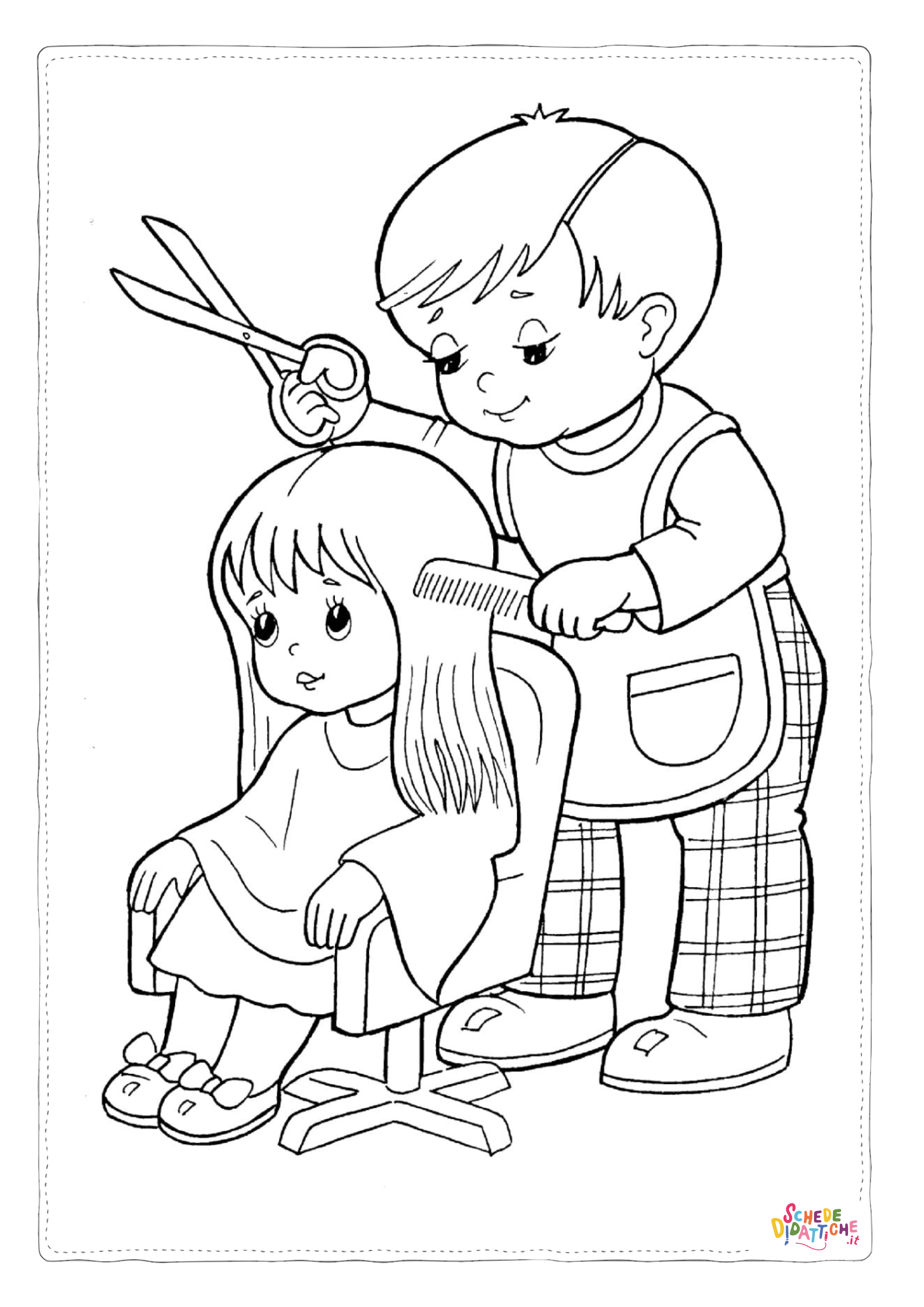 Disegno "Disegno di barbiere da stampare e colorare 2" Disegno di barbiere da stampare e colorare 2