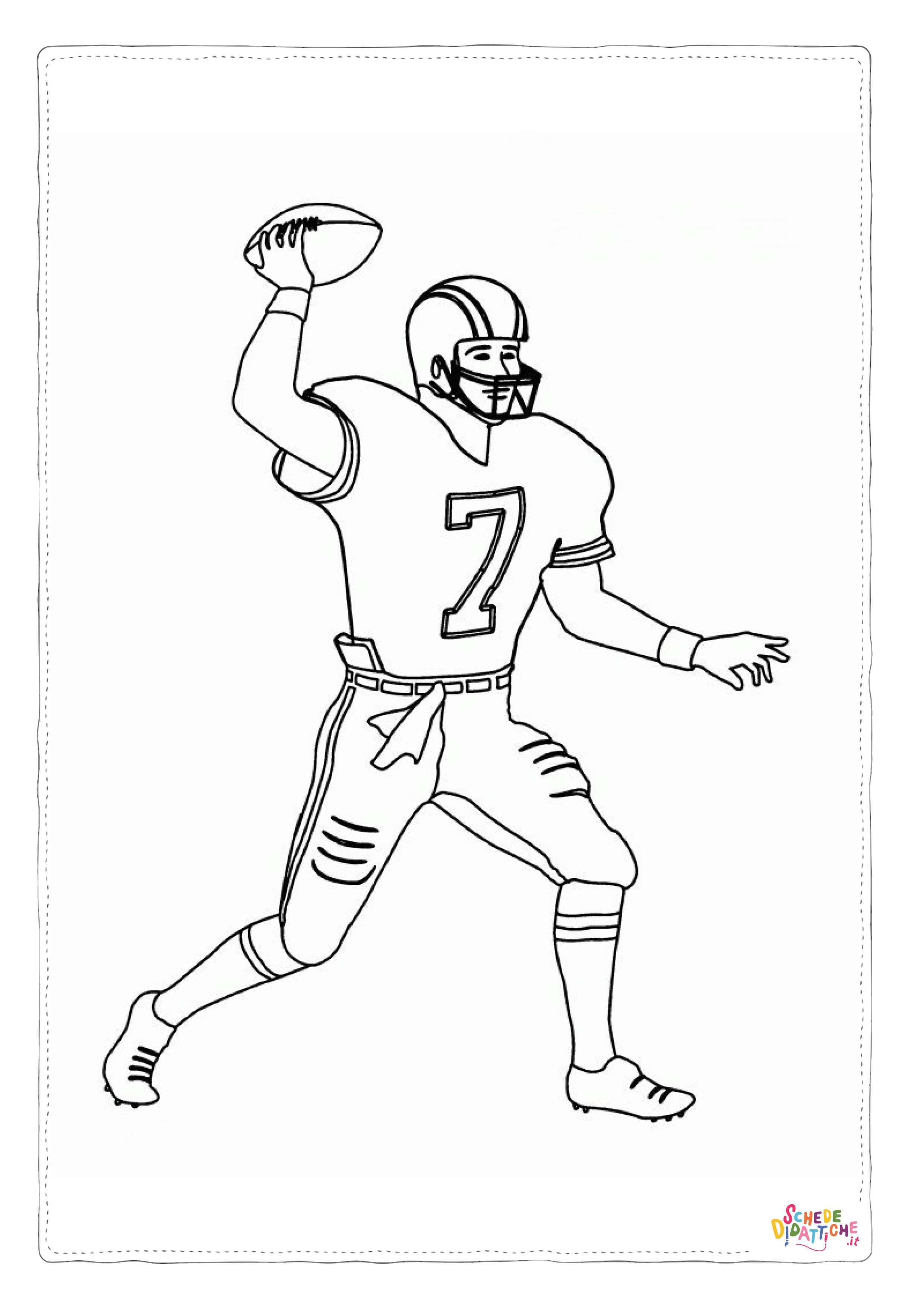 Disegno "Disegno di football americano da stampare e colorare 9" Disegno di football americano da stampare e colorare 9