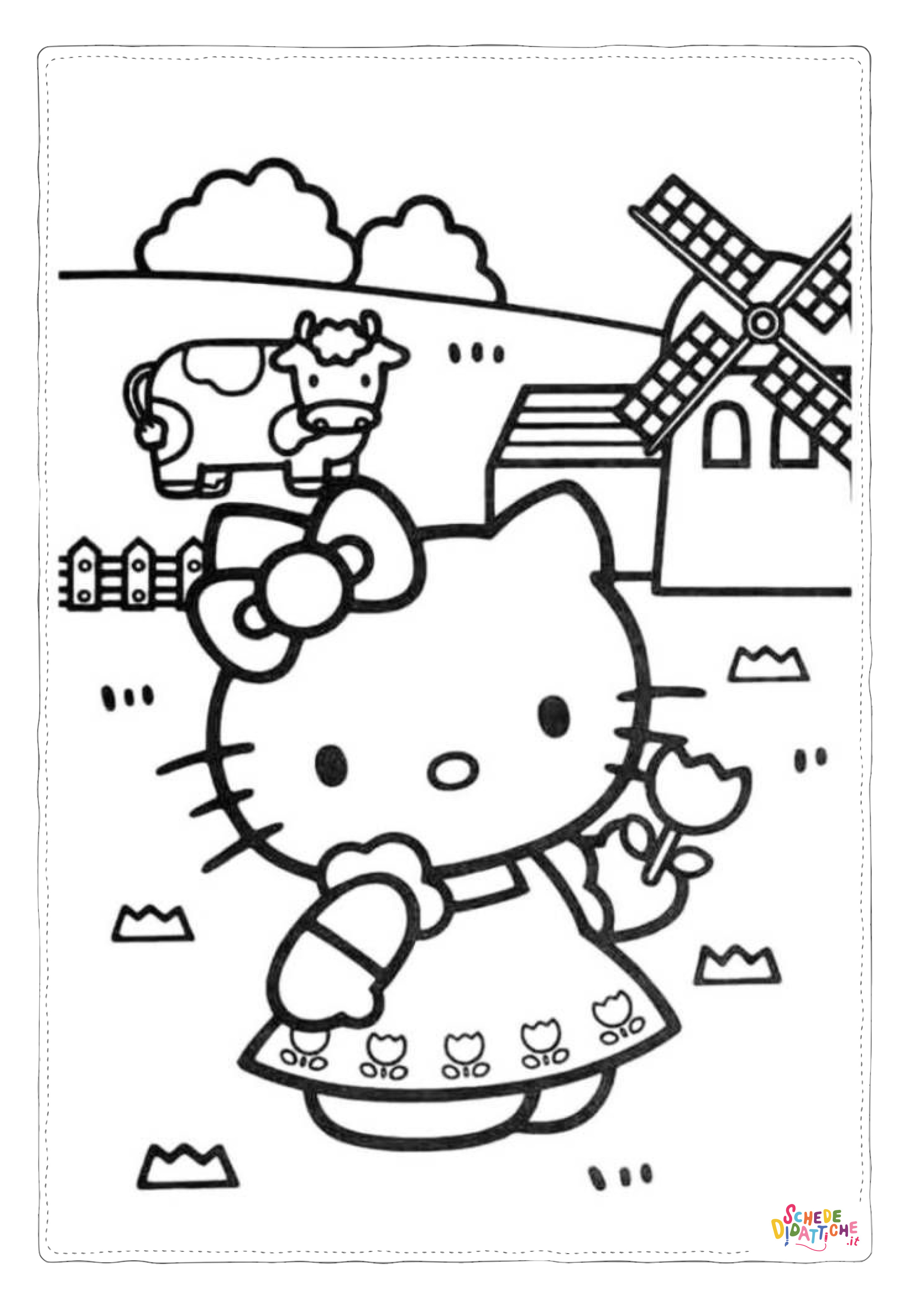 Disegno "Disegno di Hello Kitty da stampare e colorare 183" Disegno di Hello Kitty da stampare e colorare 183
