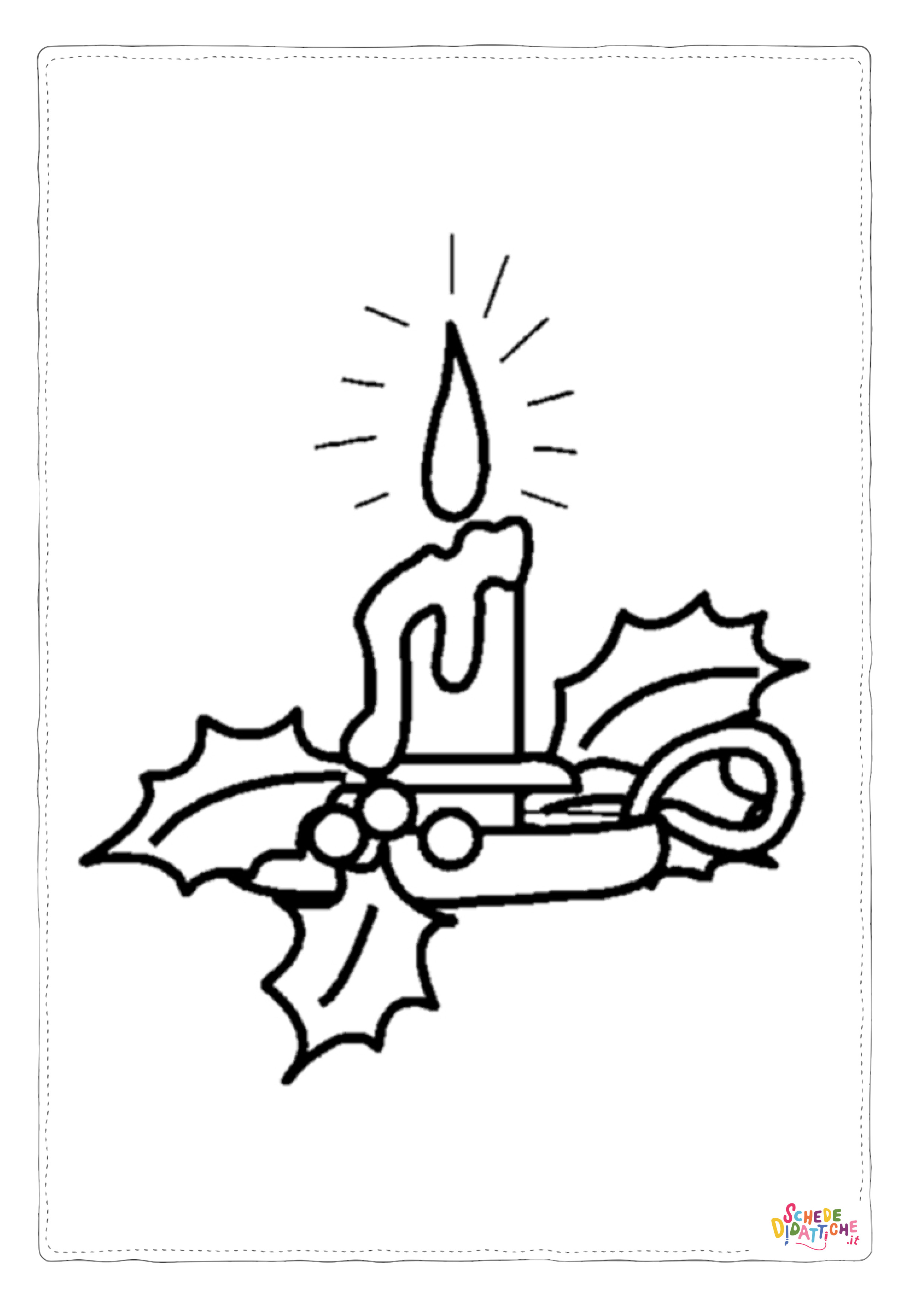 Disegno di candela natalizia da stampare e colorare 16