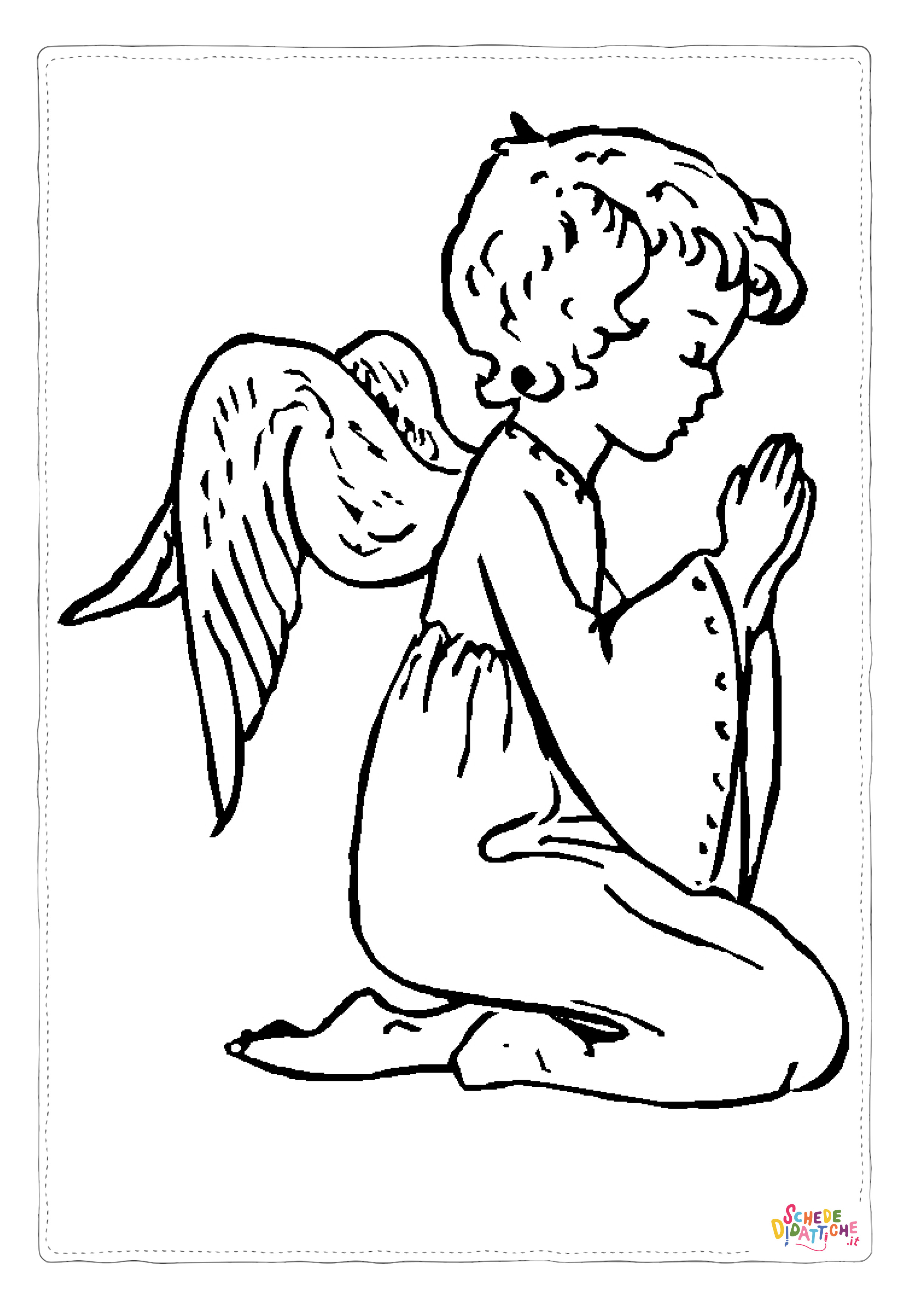 Disegno "Disegno di angelo da stampare e colorare 6" Disegno di angelo da stampare e colorare 6