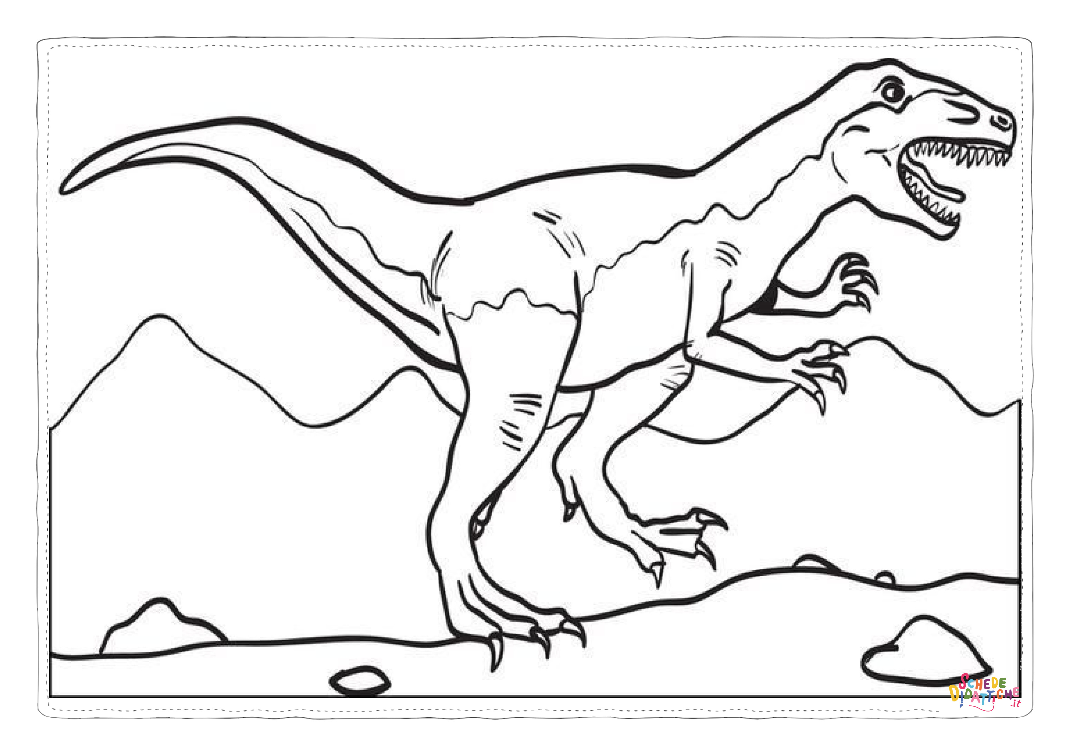 Disegno di Tirannosauro da stampare e colorare 105