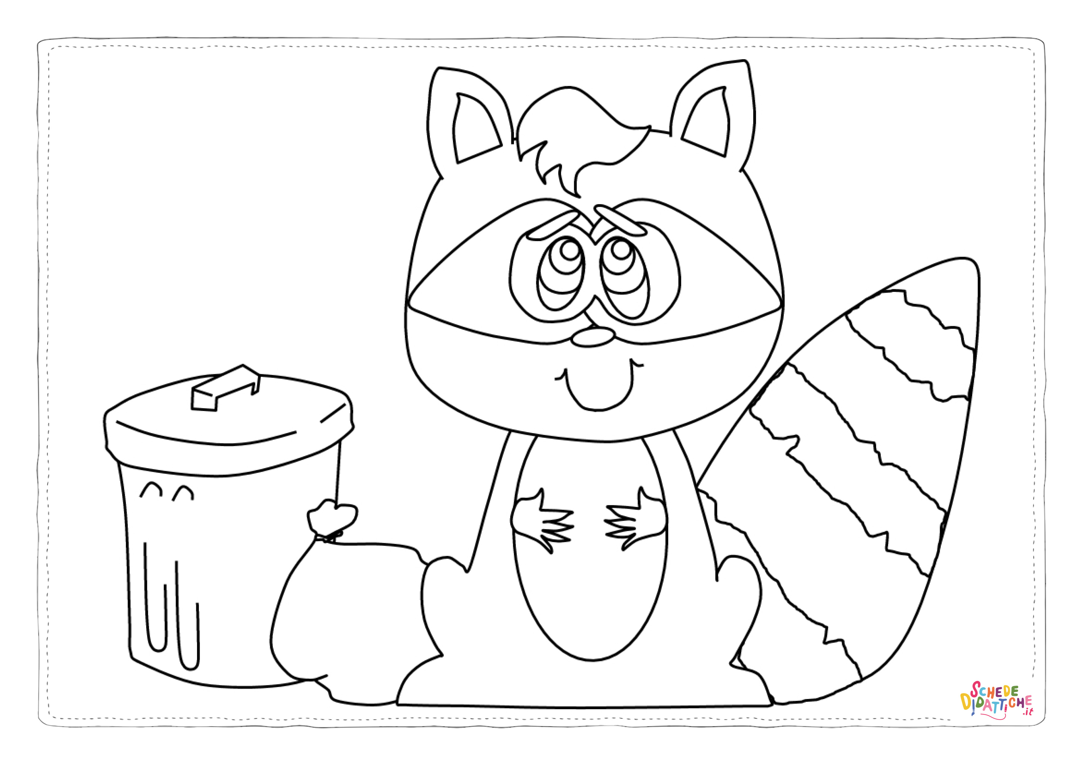 Disegno di procione da stampare e colorare 12