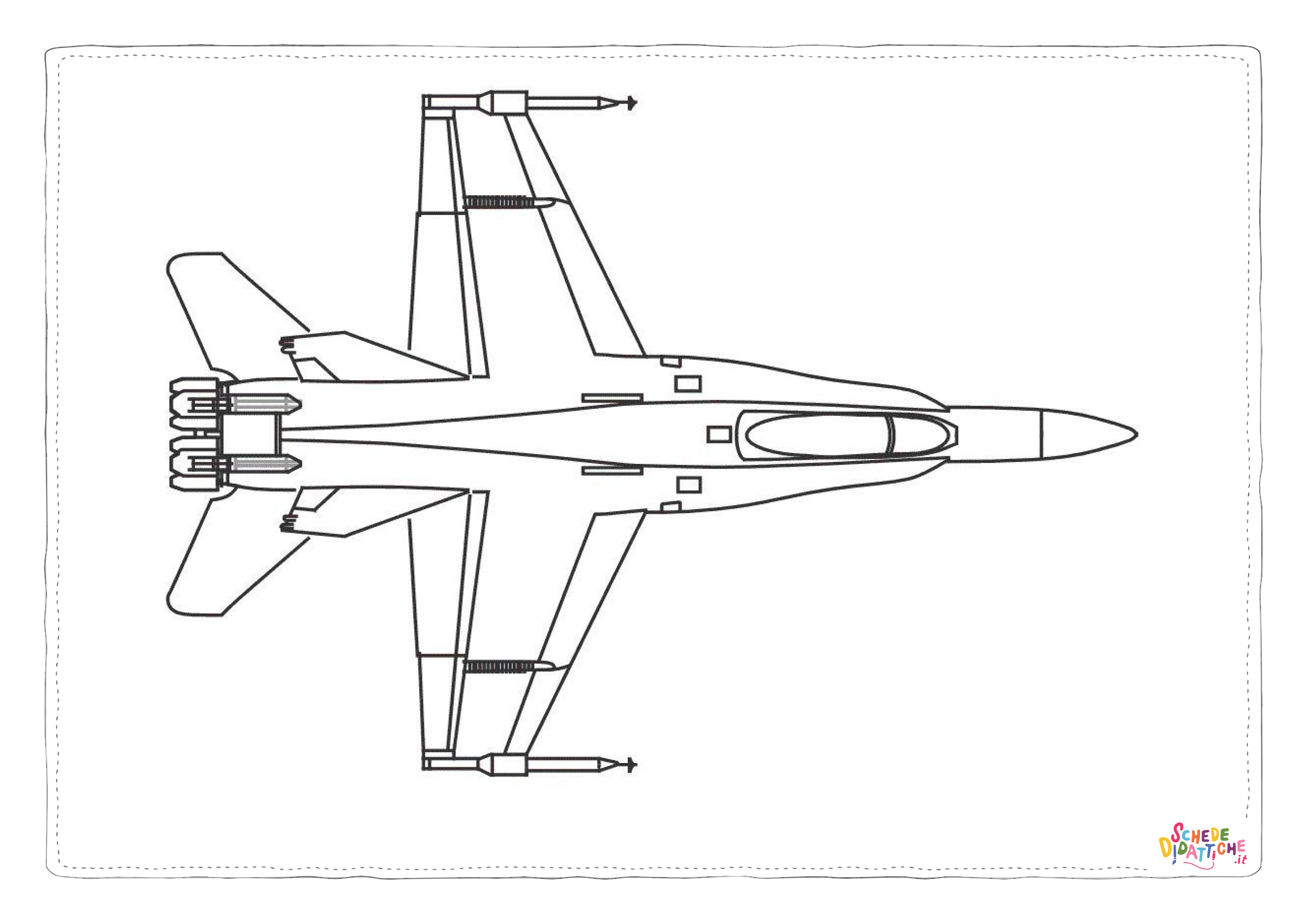 Disegno "Disegno di aereo militare da stampare e colorare 92" Disegno di aereo militare da stampare e colorare 92
