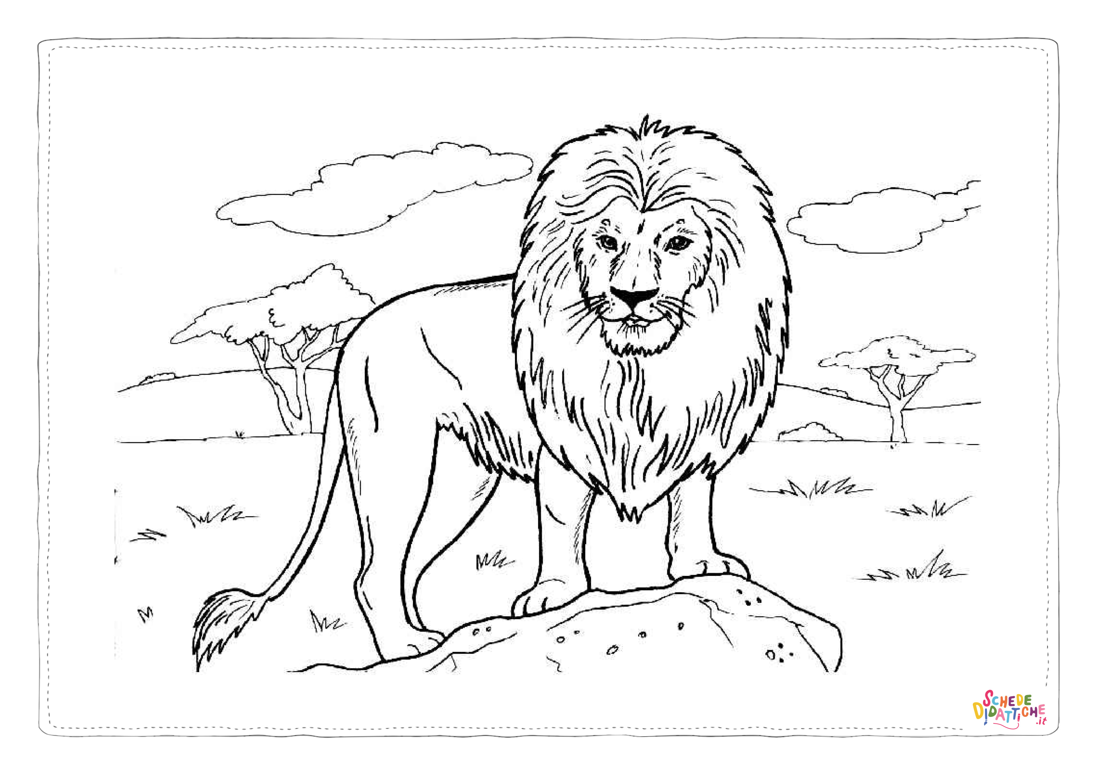 Disegno "Disegno di leone da stampare e colorare 82" Disegno di leone da stampare e colorare 82
