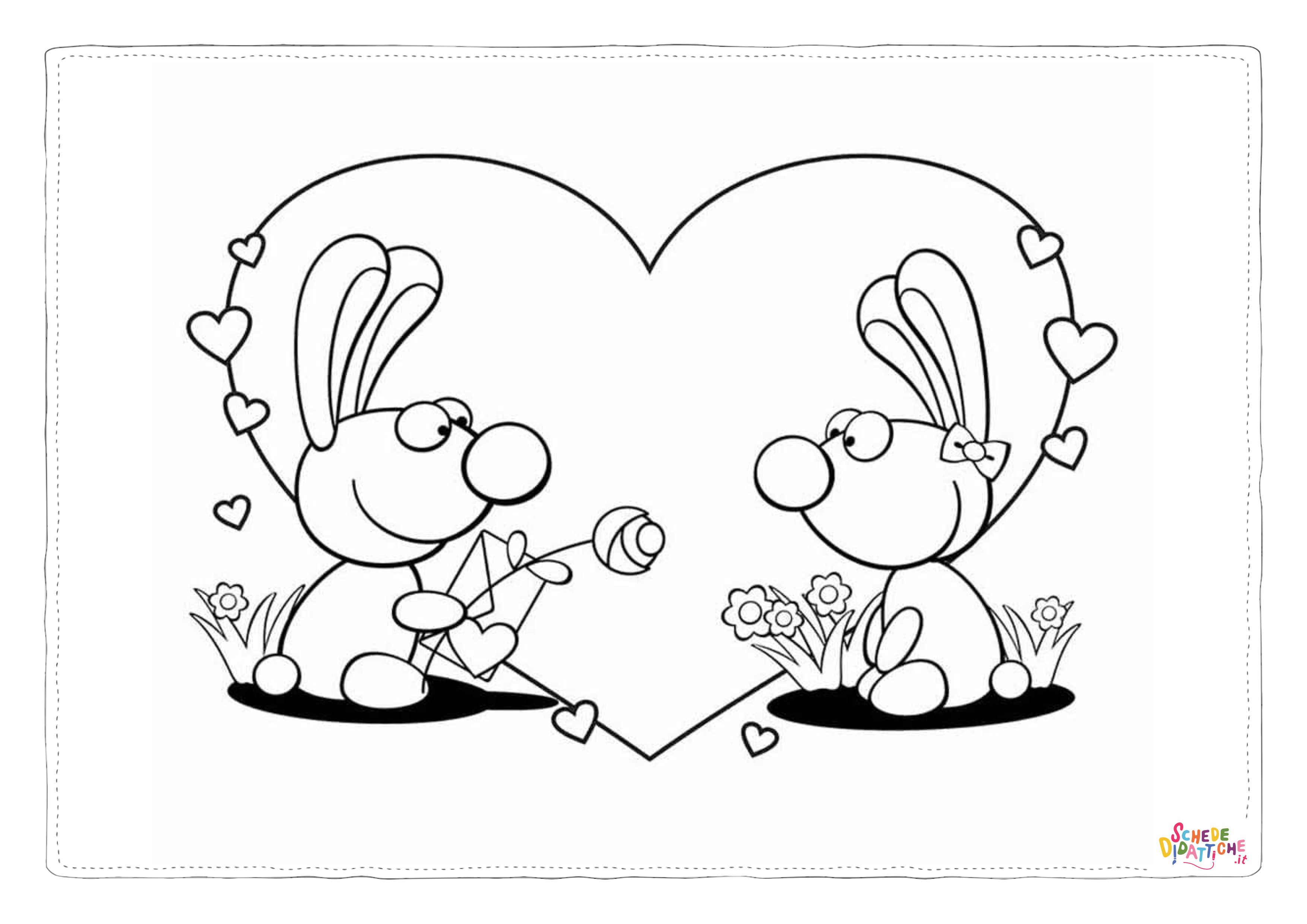 Disegno "Disegno di San Valentino da stampare e colorare 51" Disegno di San Valentino da stampare e colorare 51