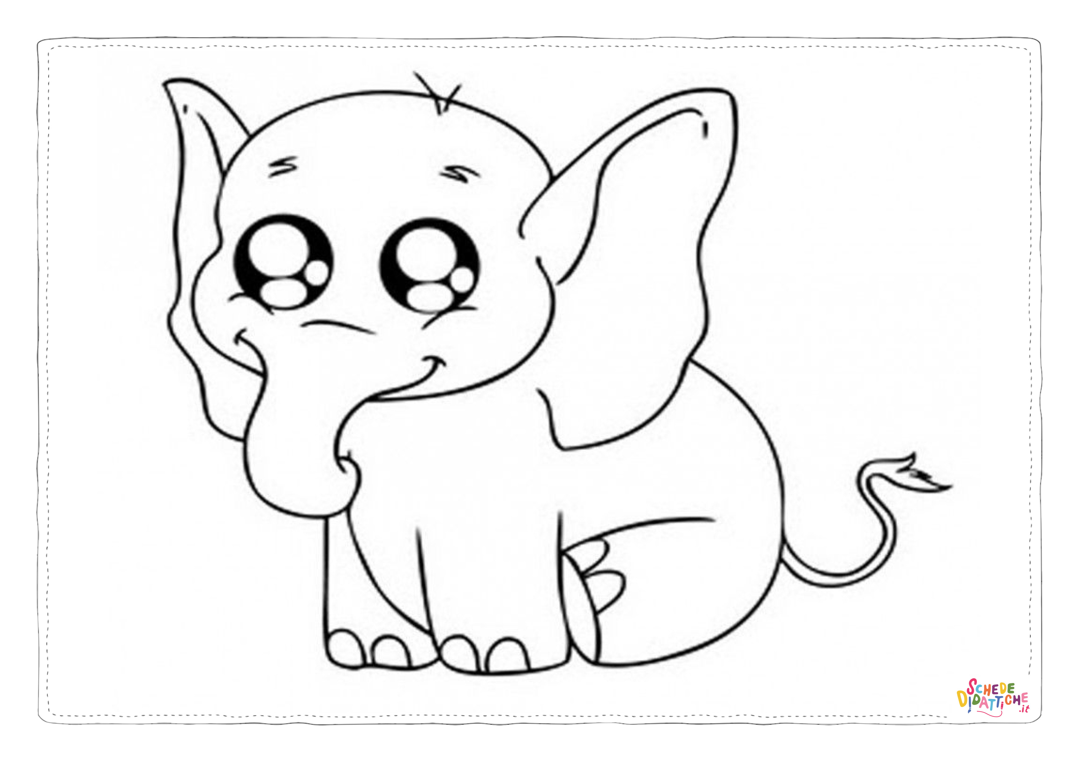 Disegno "Disegno di elefante da stampare e colorare 13" Disegno di elefante da stampare e colorare 13