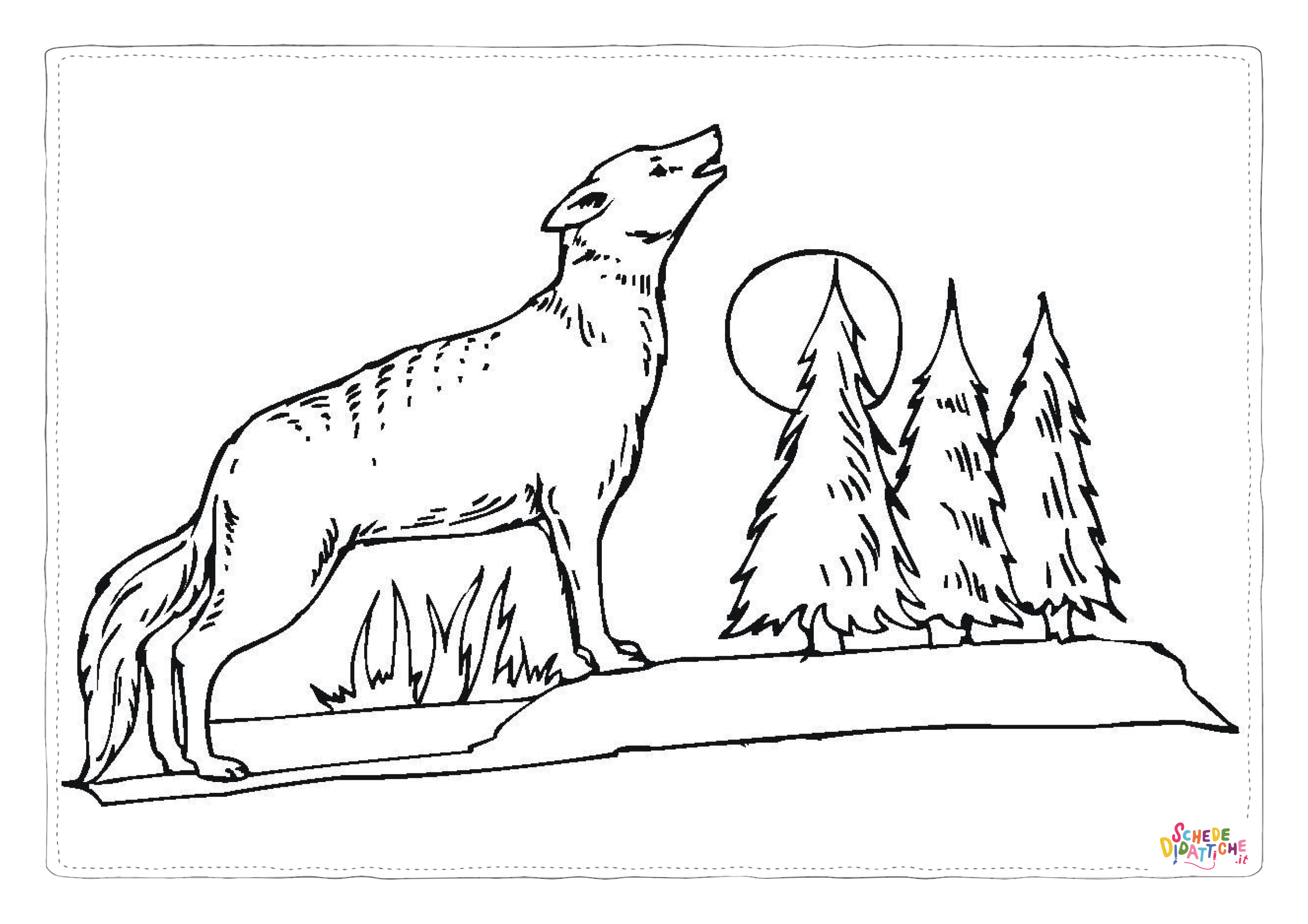 Disegno di lupo da stampare e colorare 61
