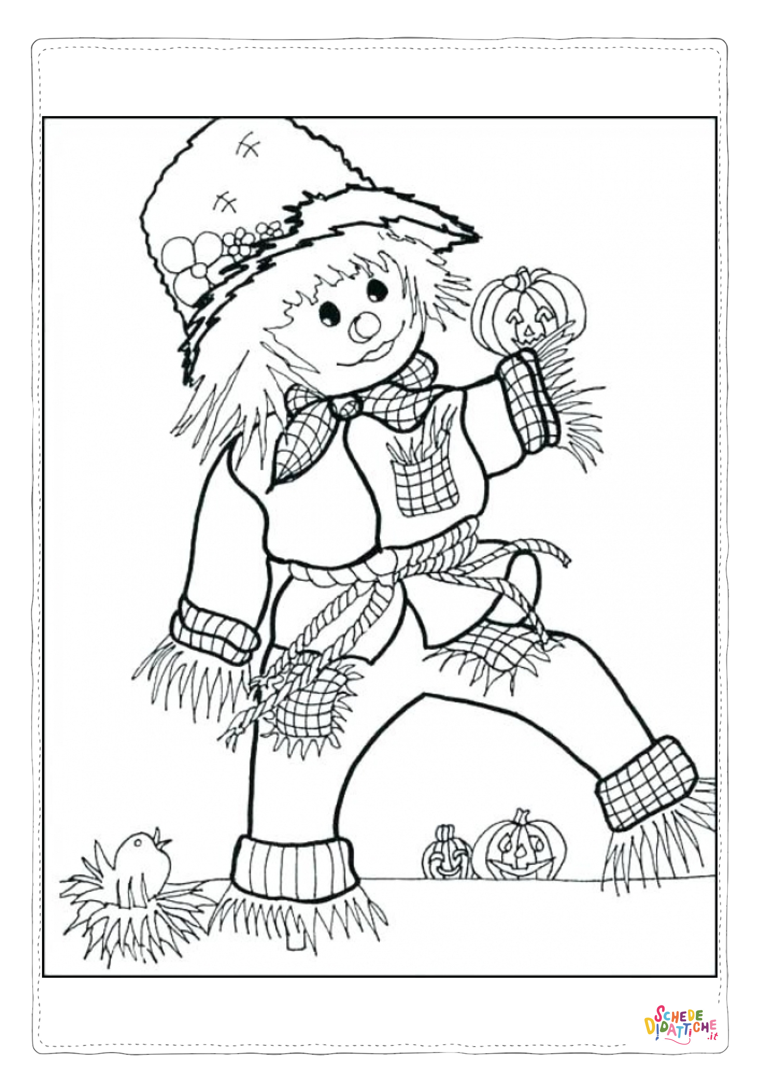 Disegno "Disegno di spaventapasseri da stampare e colorare 16" Disegno di spaventapasseri da stampare e colorare 16