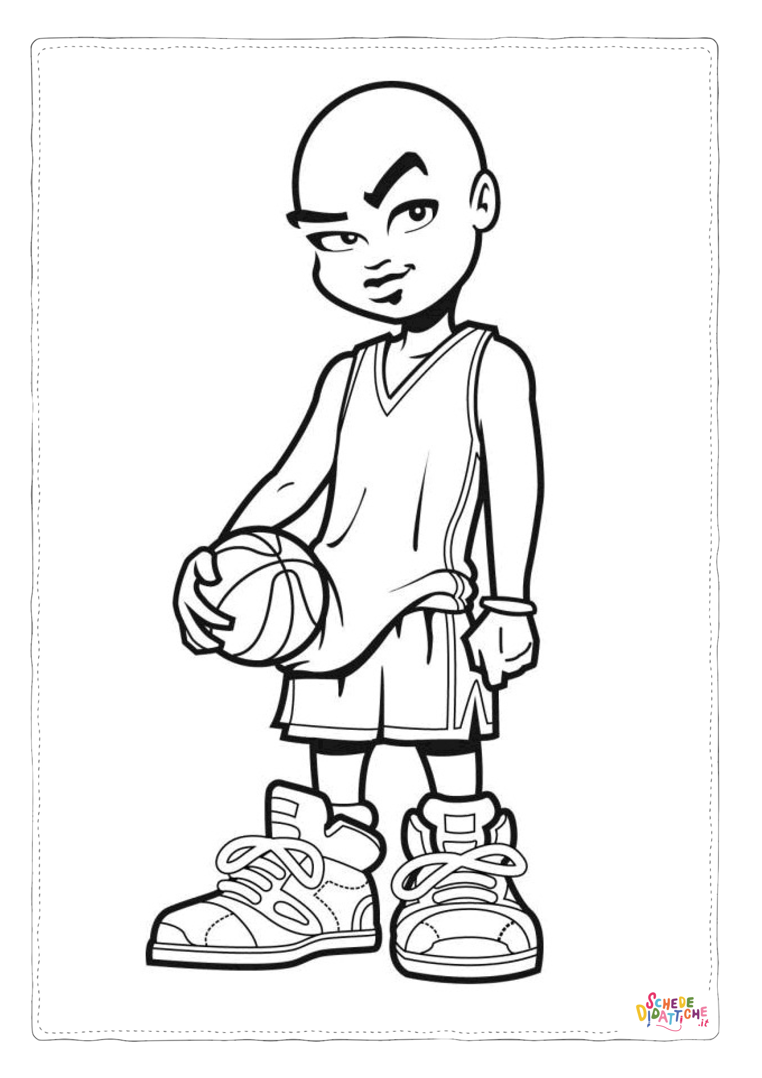 Disegno "Disegno di basket da stampare e colorare 39" Disegno di basket da stampare e colorare 39