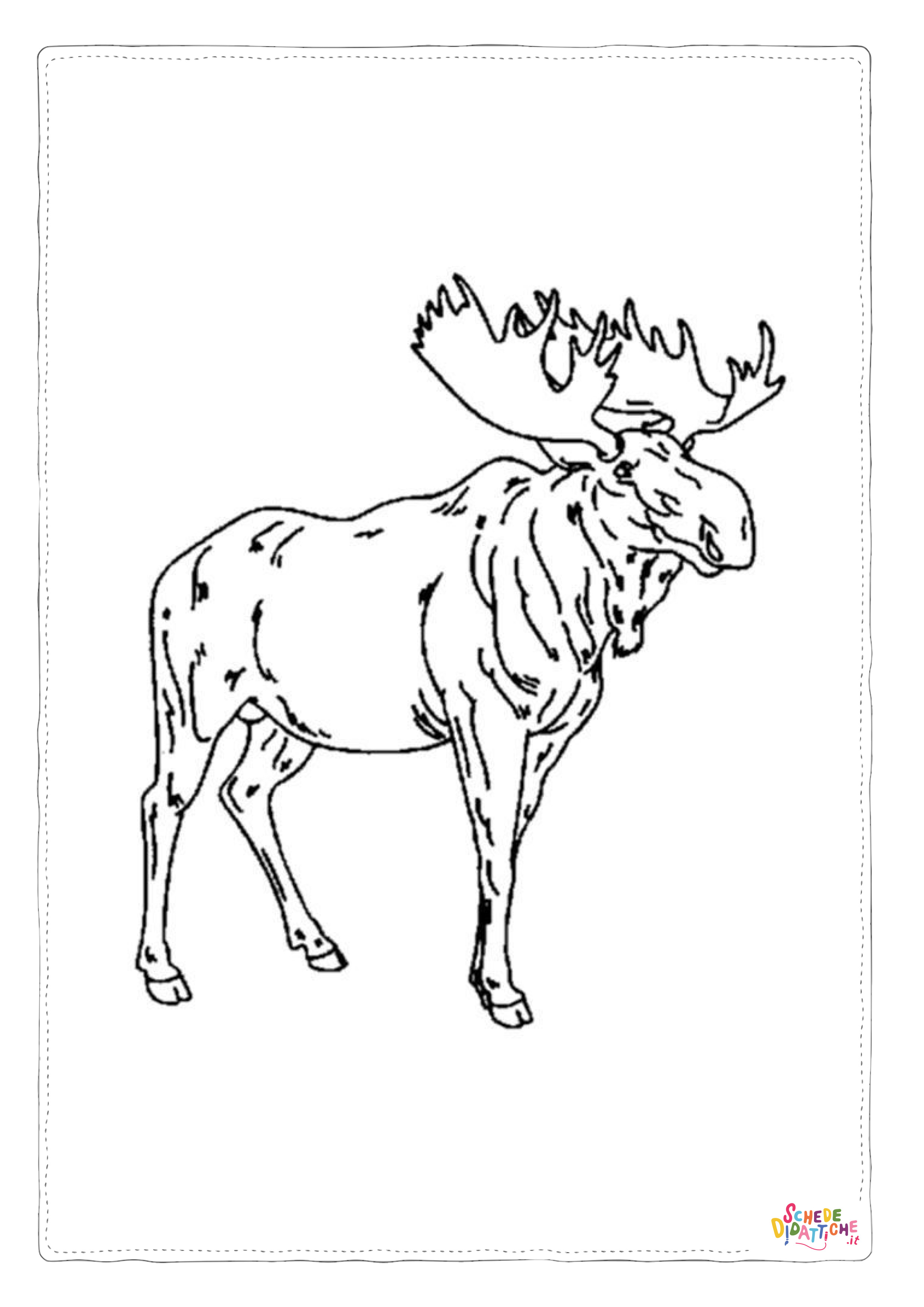 Disegno "Disegno di alce da stampare e colorare 21" Disegno di alce da stampare e colorare 21