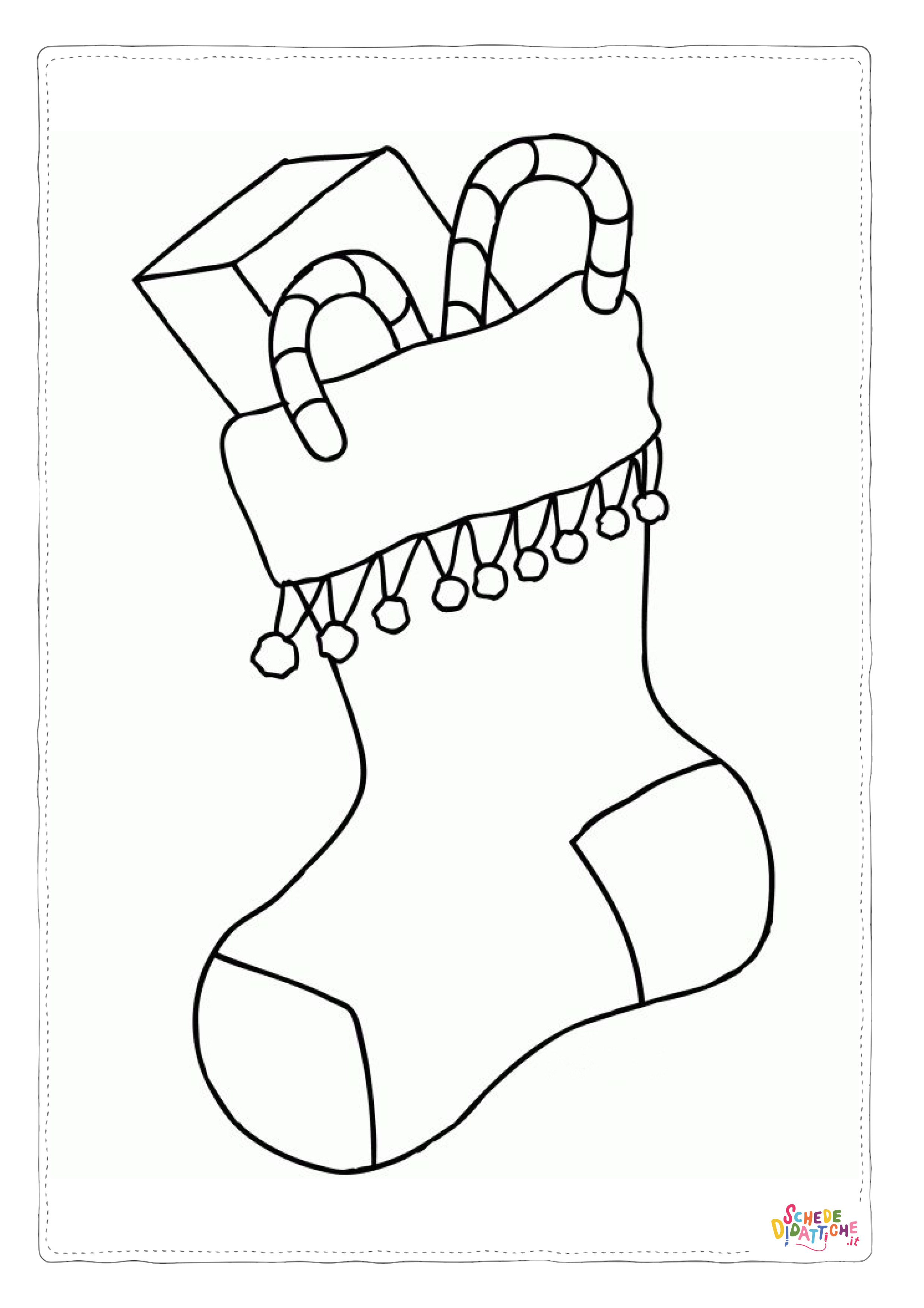 Disegno di calza di Natale da stampare e colorare 23