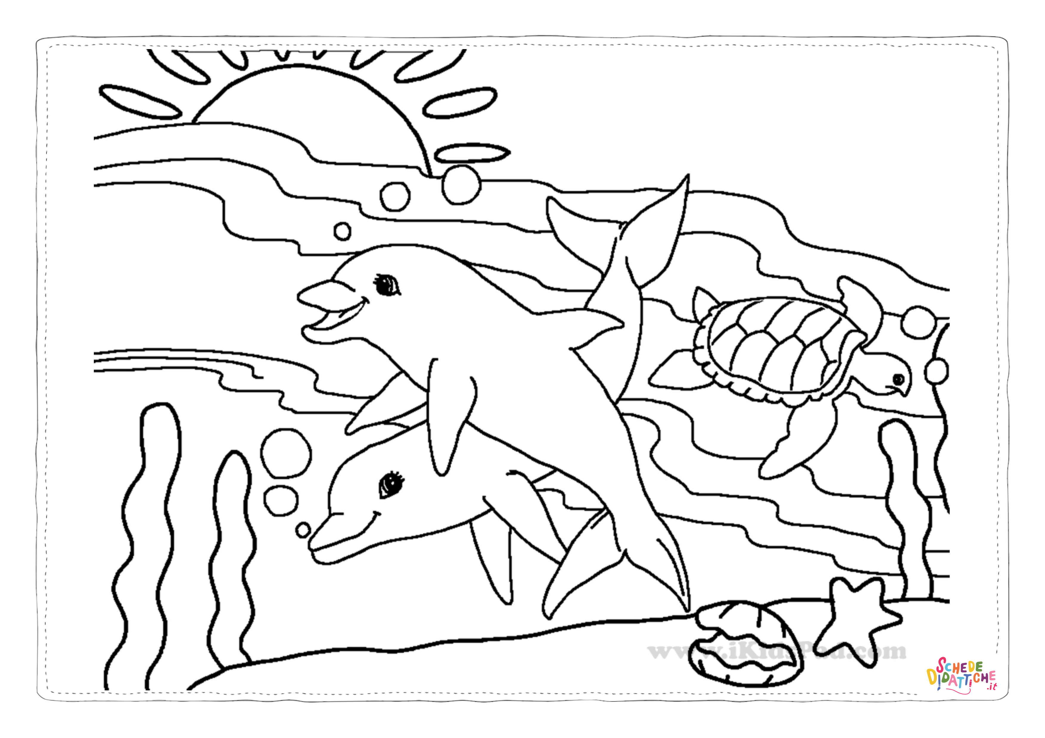 Disegno "Disegno di delfino da stampare e colorare 71" Disegno di delfino da stampare e colorare 71