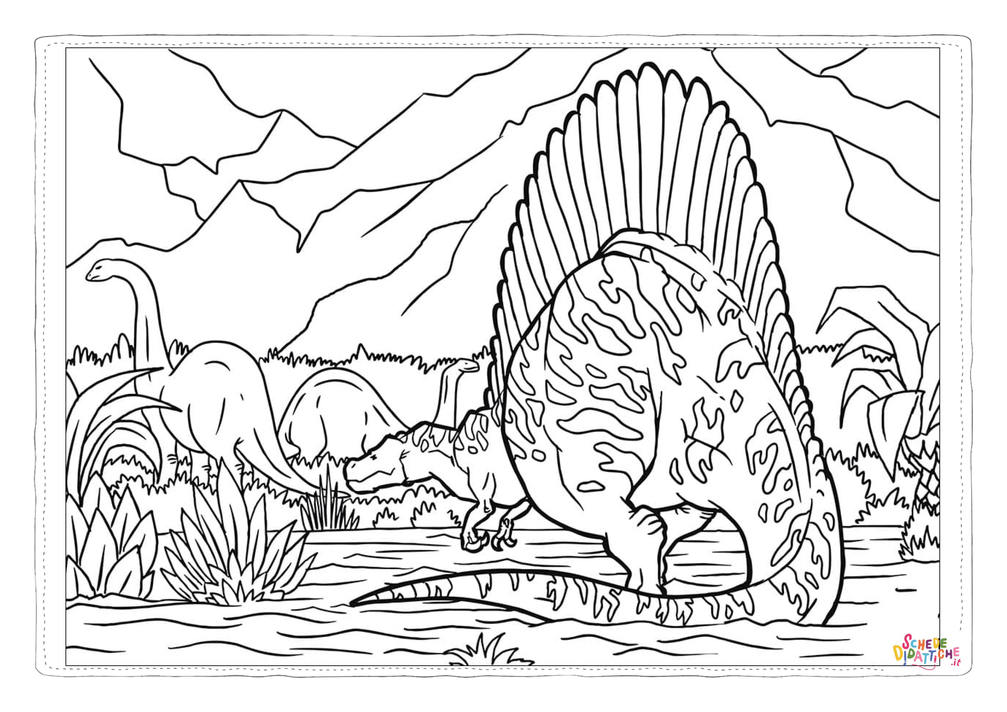 Disegno "Disegno di Stegosauro da stampare e colorare 10" Disegno di Stegosauro da stampare e colorare 10