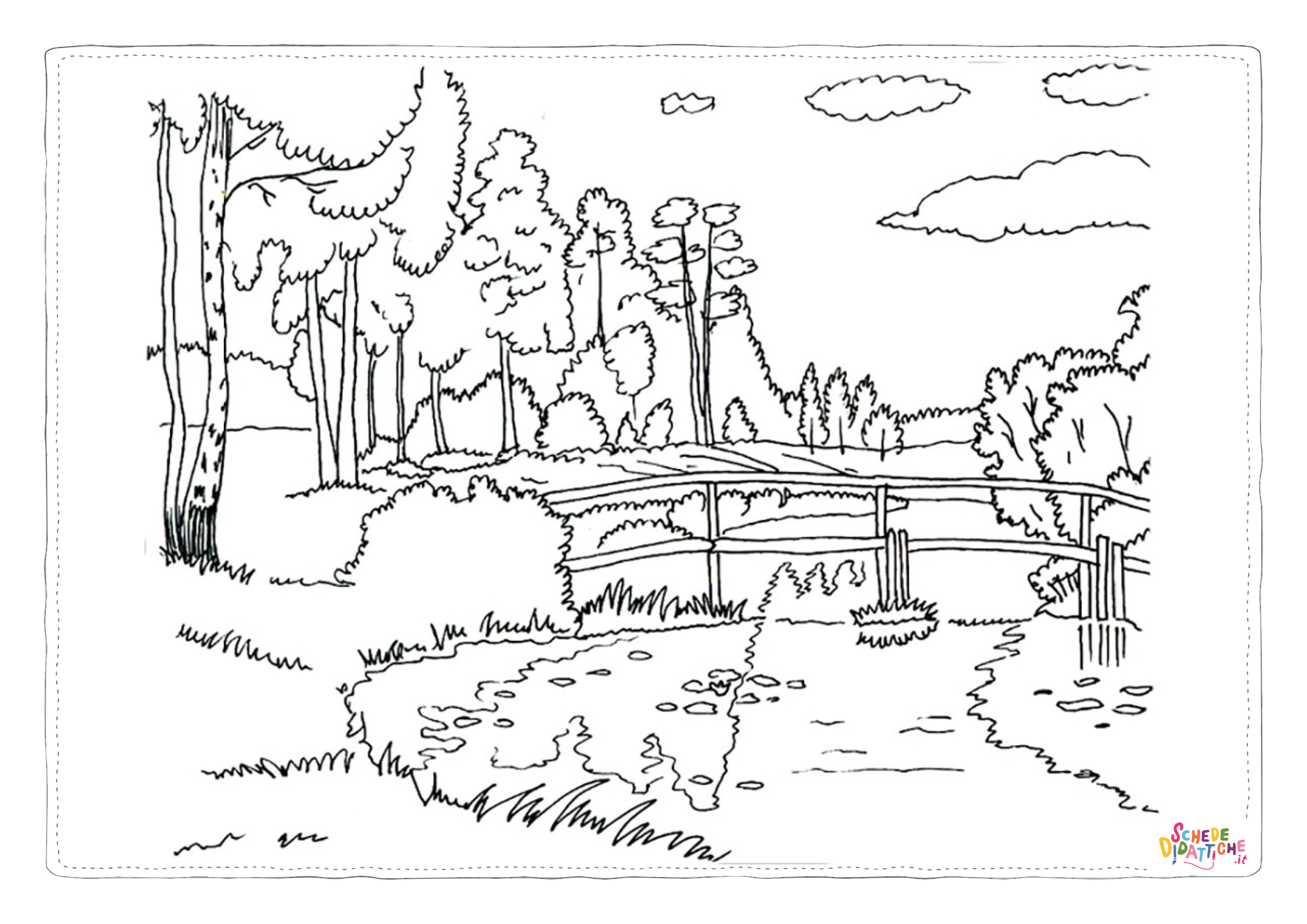 Disegno "Disegno di paesaggio da stampare e colorare 83" Disegno di paesaggio da stampare e colorare 83