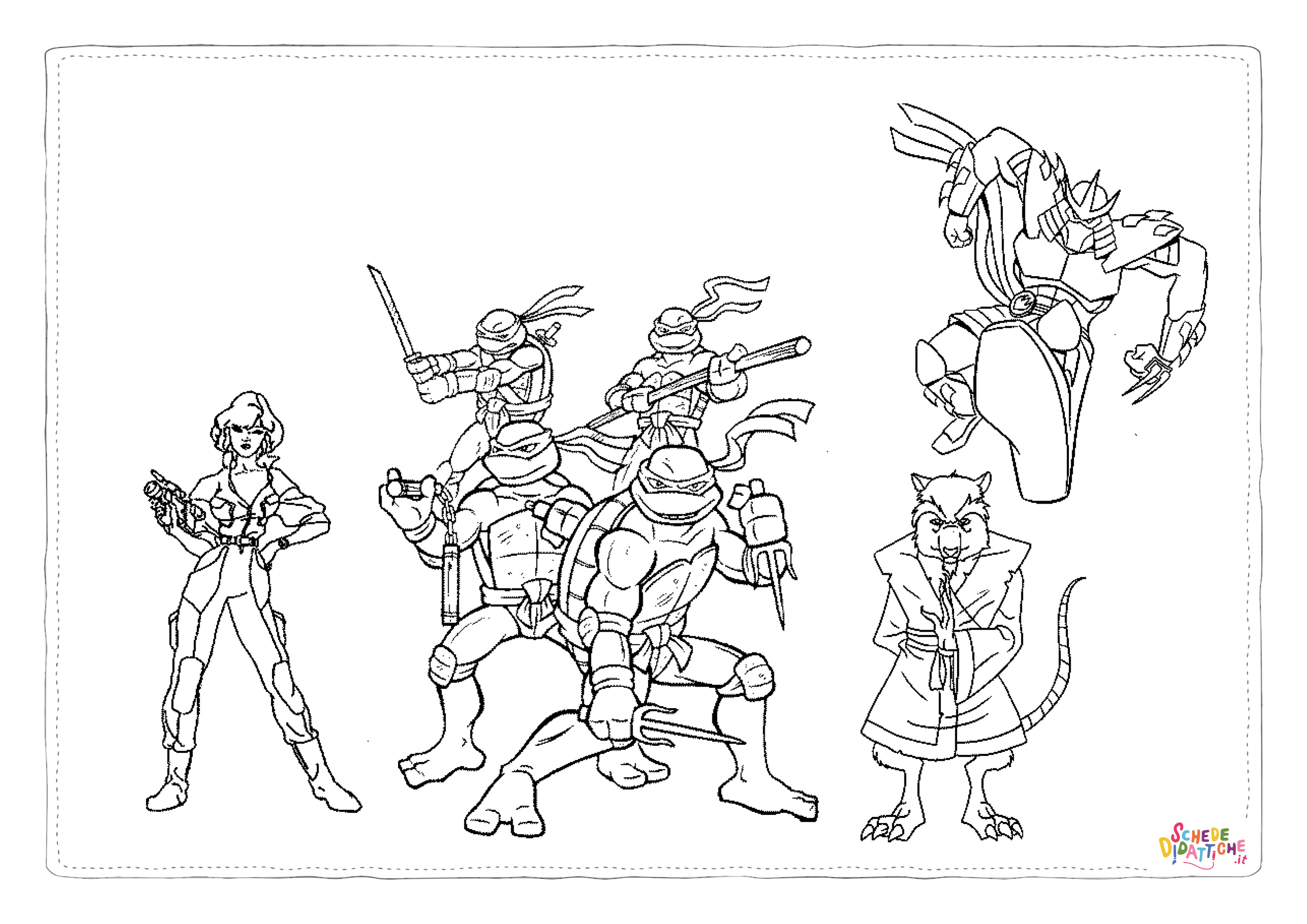 Disegno di Tartarughe Ninja da stampare e colorare 51