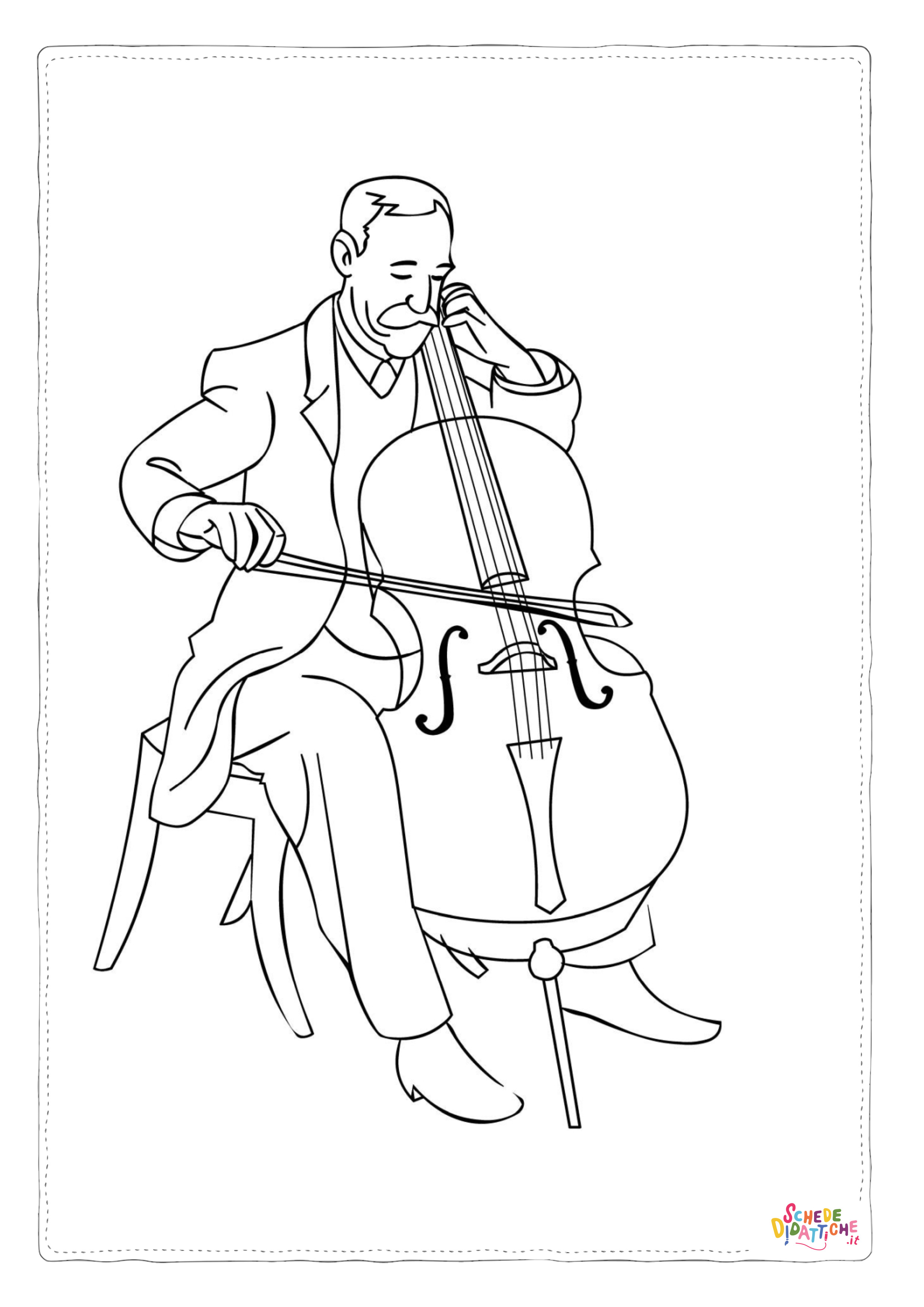 Disegno "Disegno di musicista da stampare e colorare 2" Disegno di musicista da stampare e colorare 2