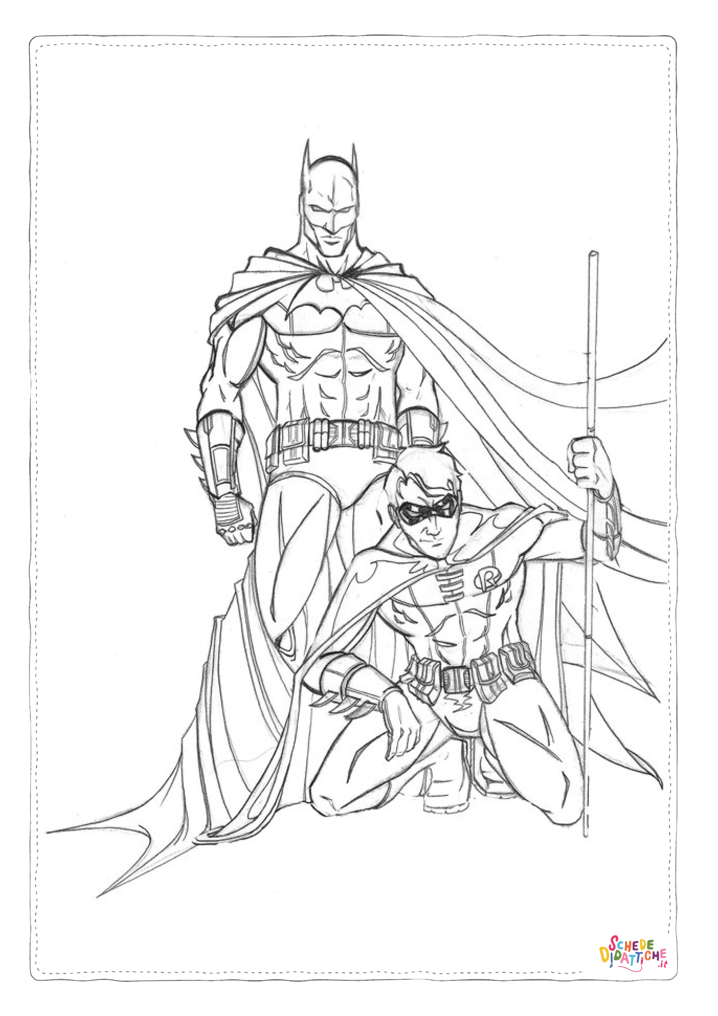 Disegno "Disegno di Batman e Robin da stampare e colorare 1" Disegno di Batman e Robin da stampare e colorare 1