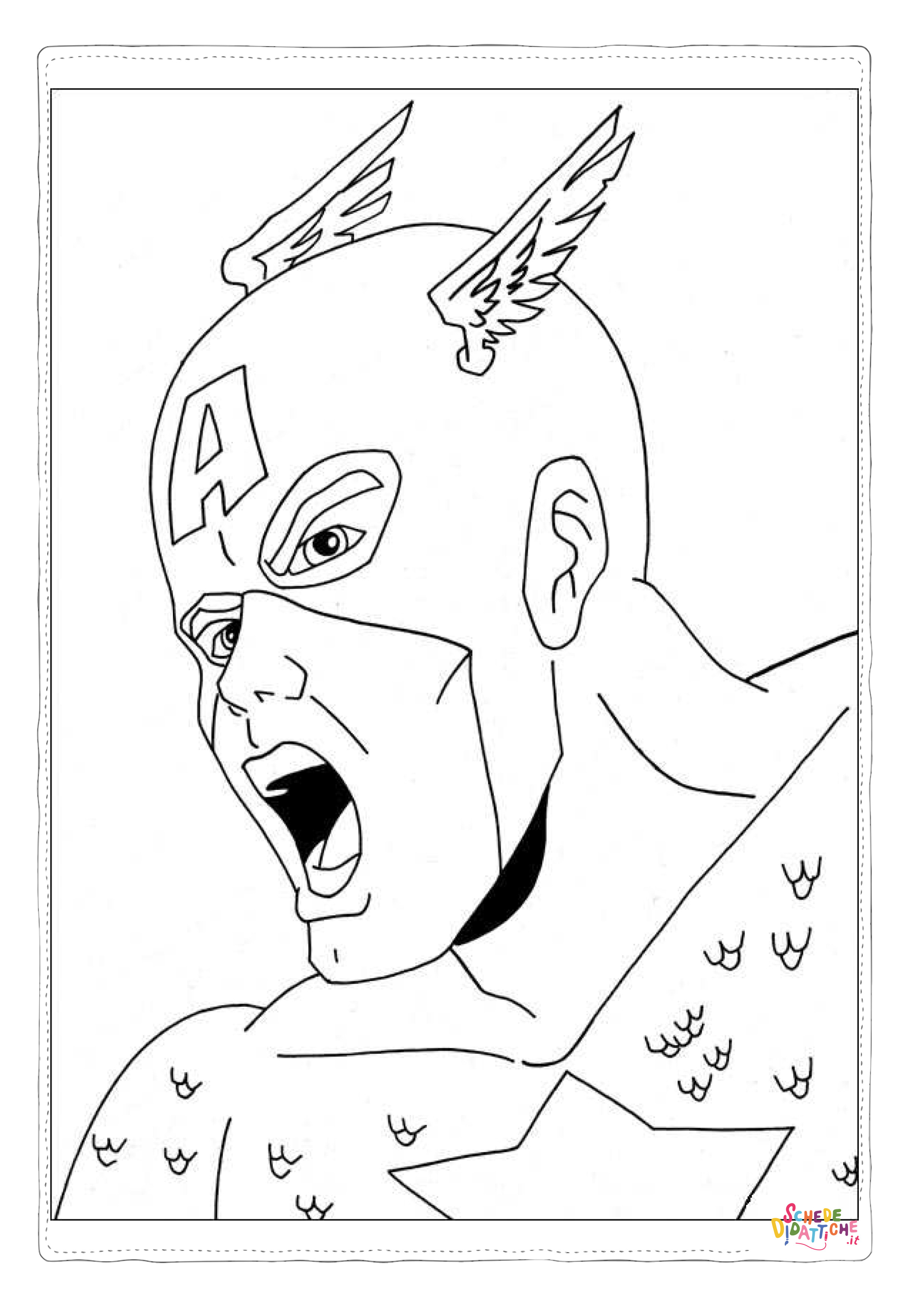Disegno "Disegno di Capitan America da stampare e colorare 12" Disegno di Capitan America da stampare e colorare 12