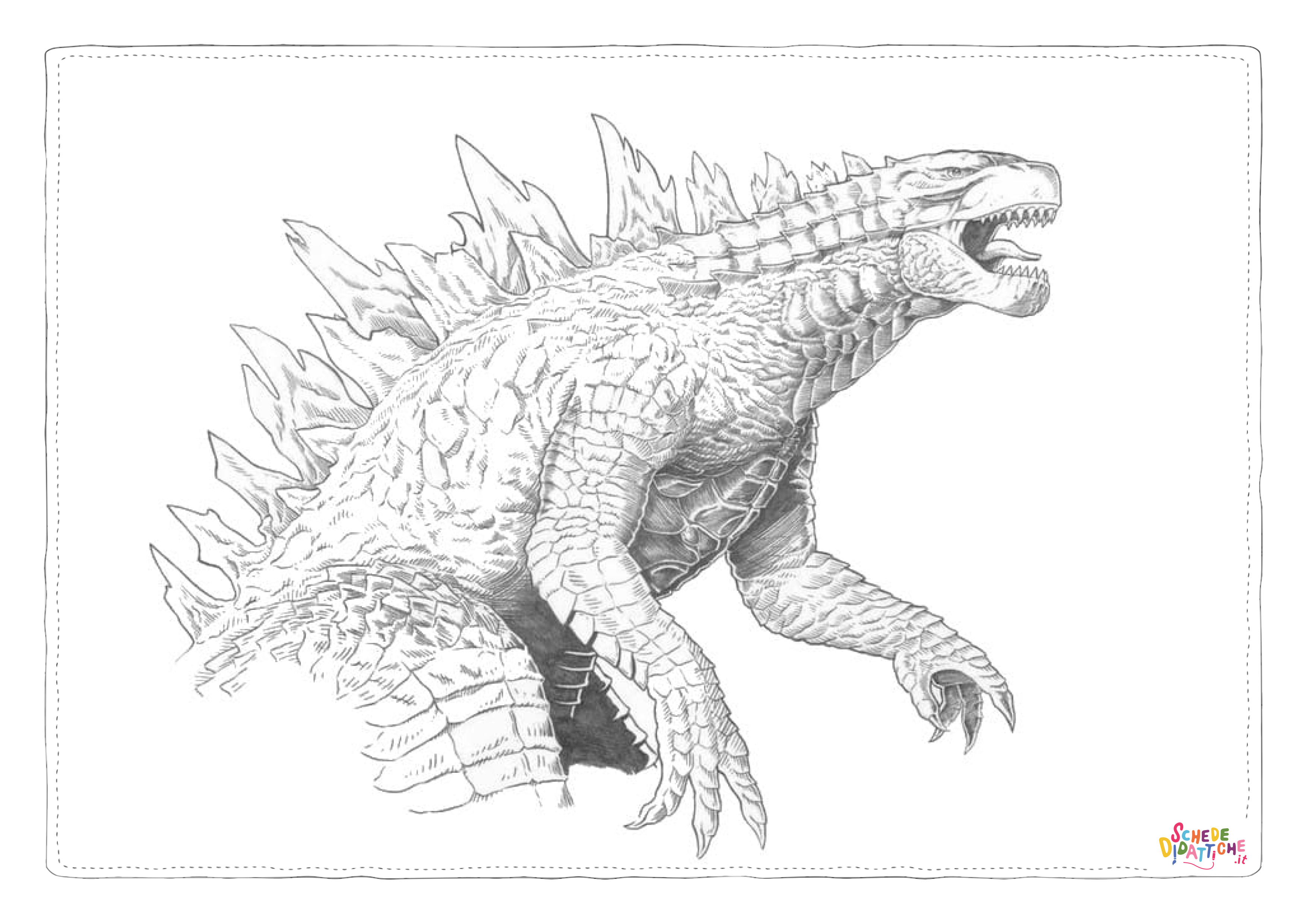 Disegno di Godzilla da stampare e colorare 11