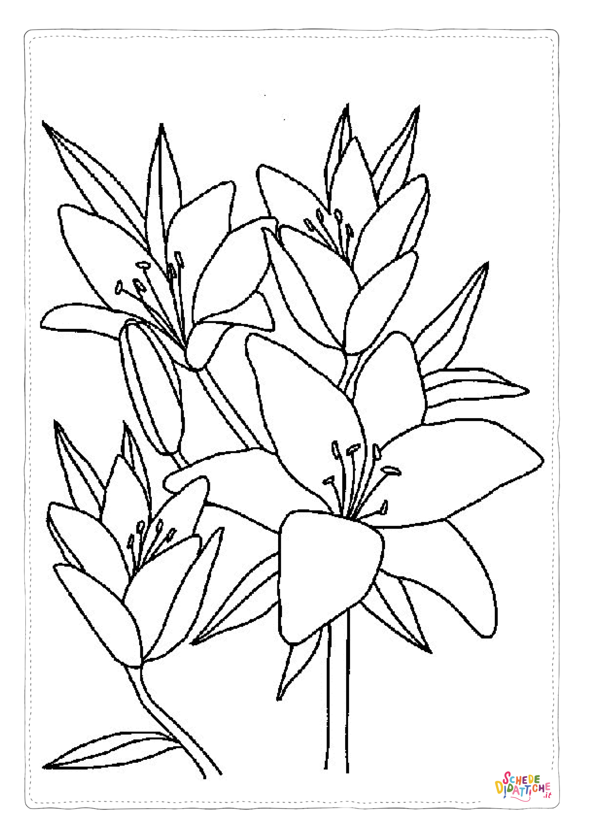 Disegno "Disegno di fiore da stampare e colorare 203" Disegno di fiore da stampare e colorare 203