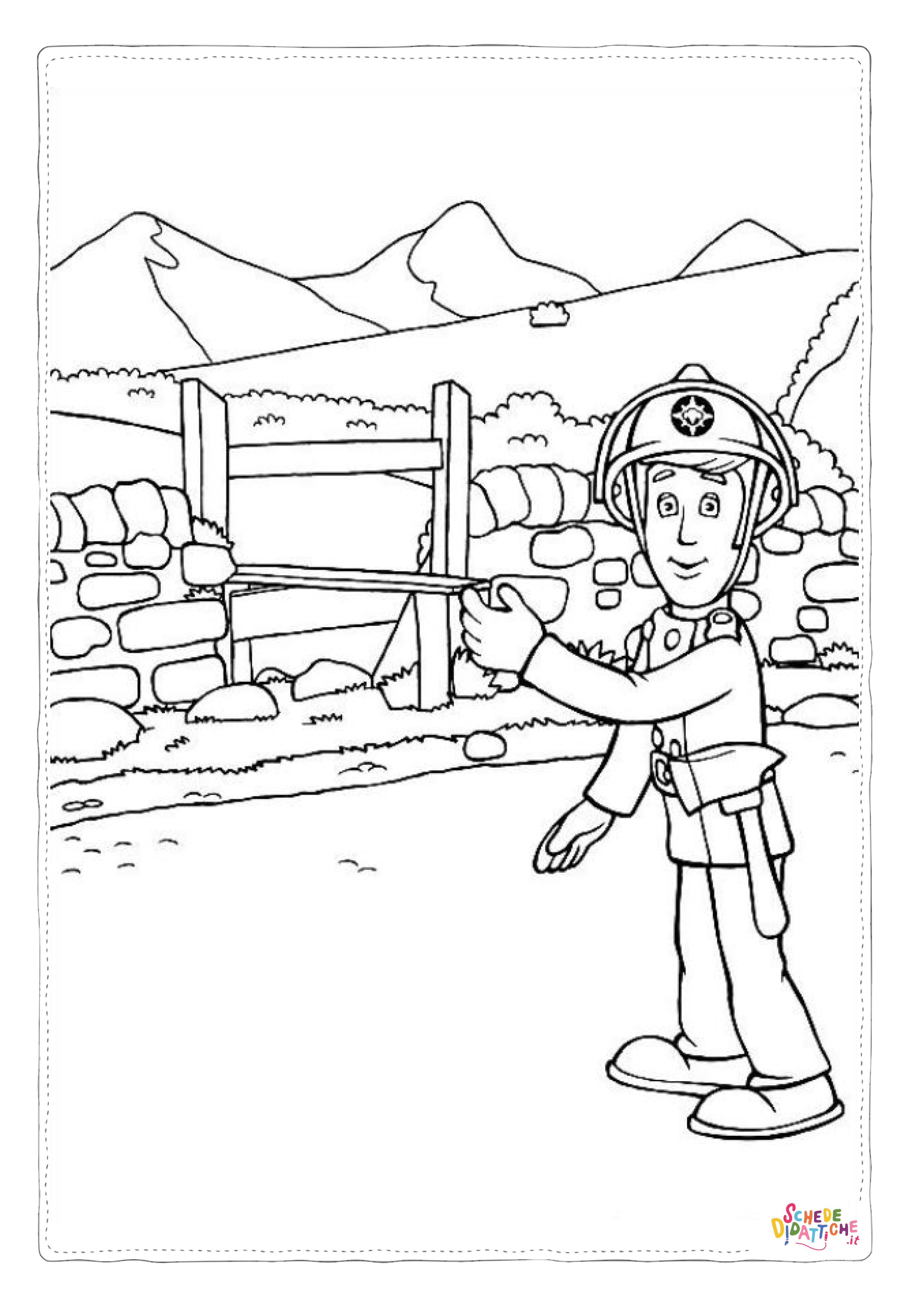 Disegno di pompiere da stampare e colorare 32