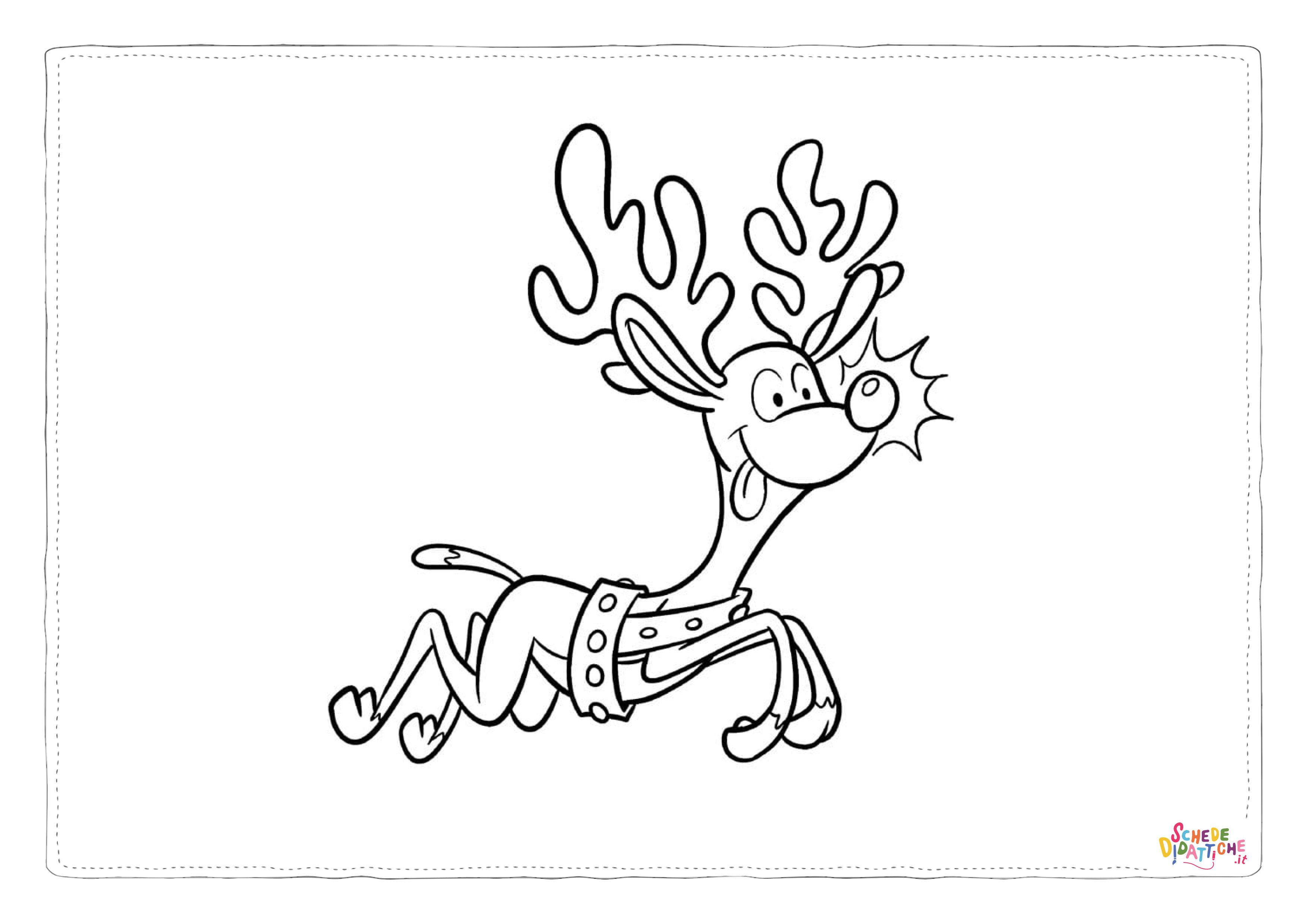 Disegno "Disegno di renna di Natale da stampare e colorare 30" Disegno di renna di Natale da stampare e colorare 30