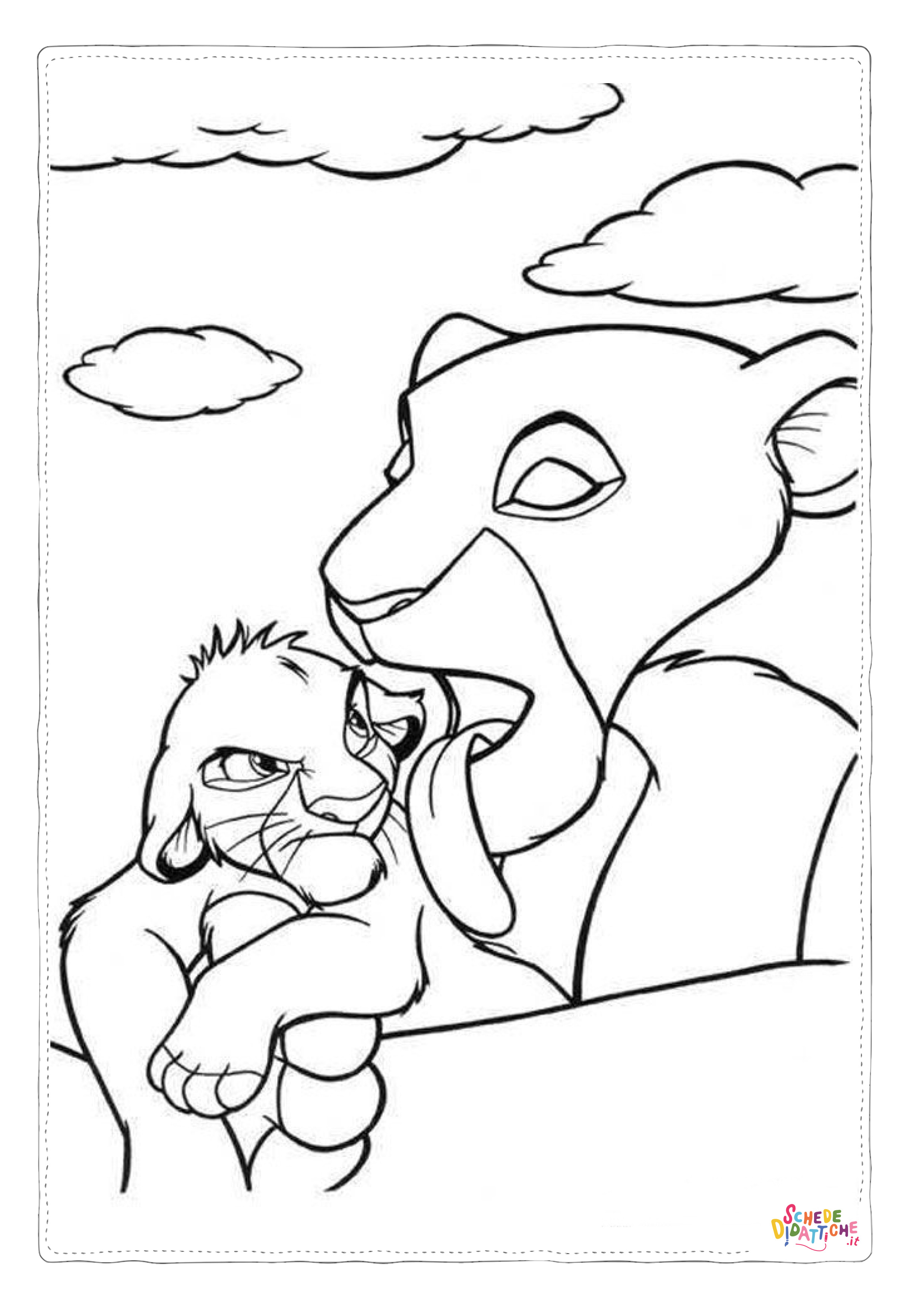 Disegno "Disegno di Re Leone da stampare e colorare 219" Disegno di Re Leone da stampare e colorare 219