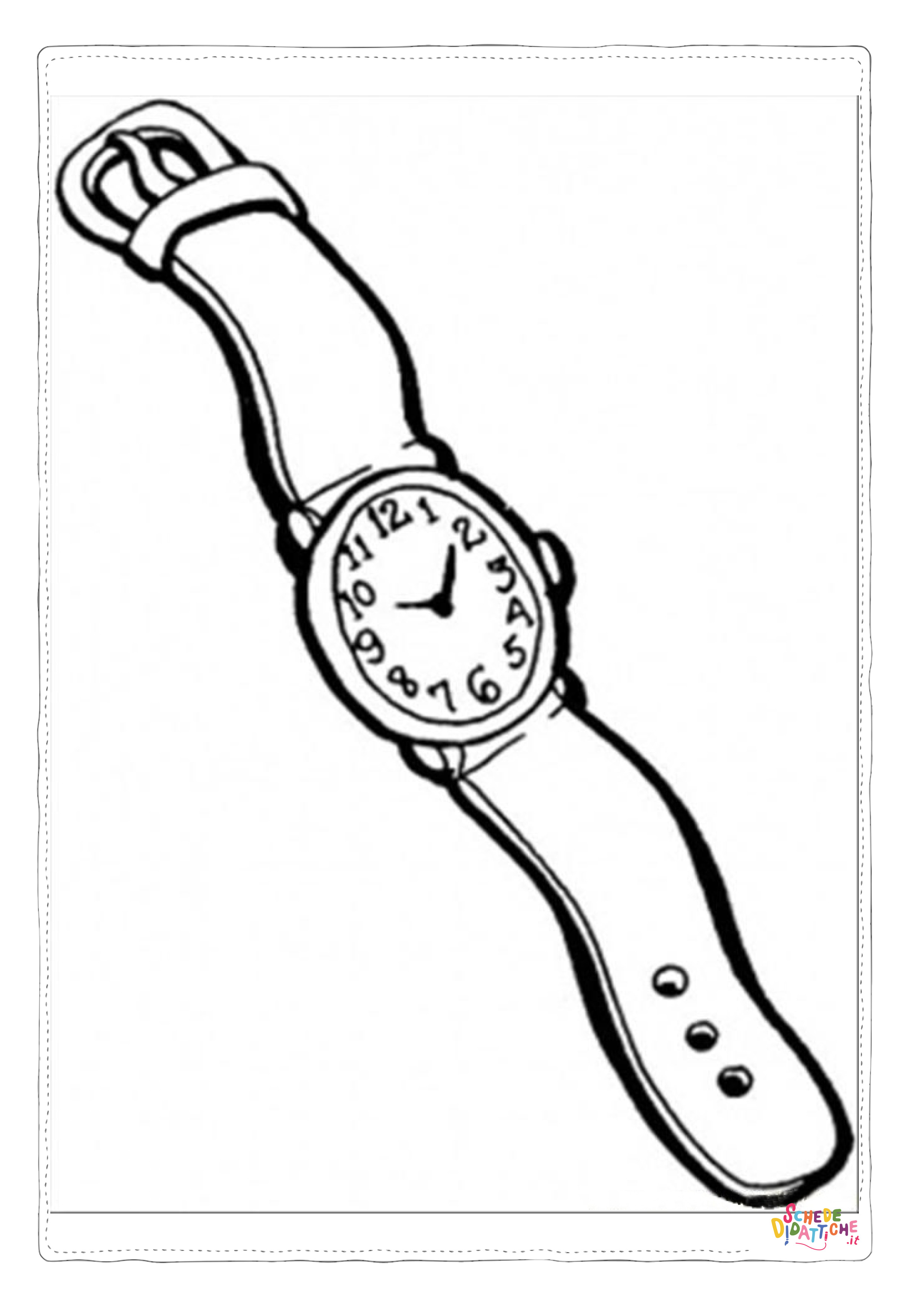 Disegno di orologio da stampare e colorare
