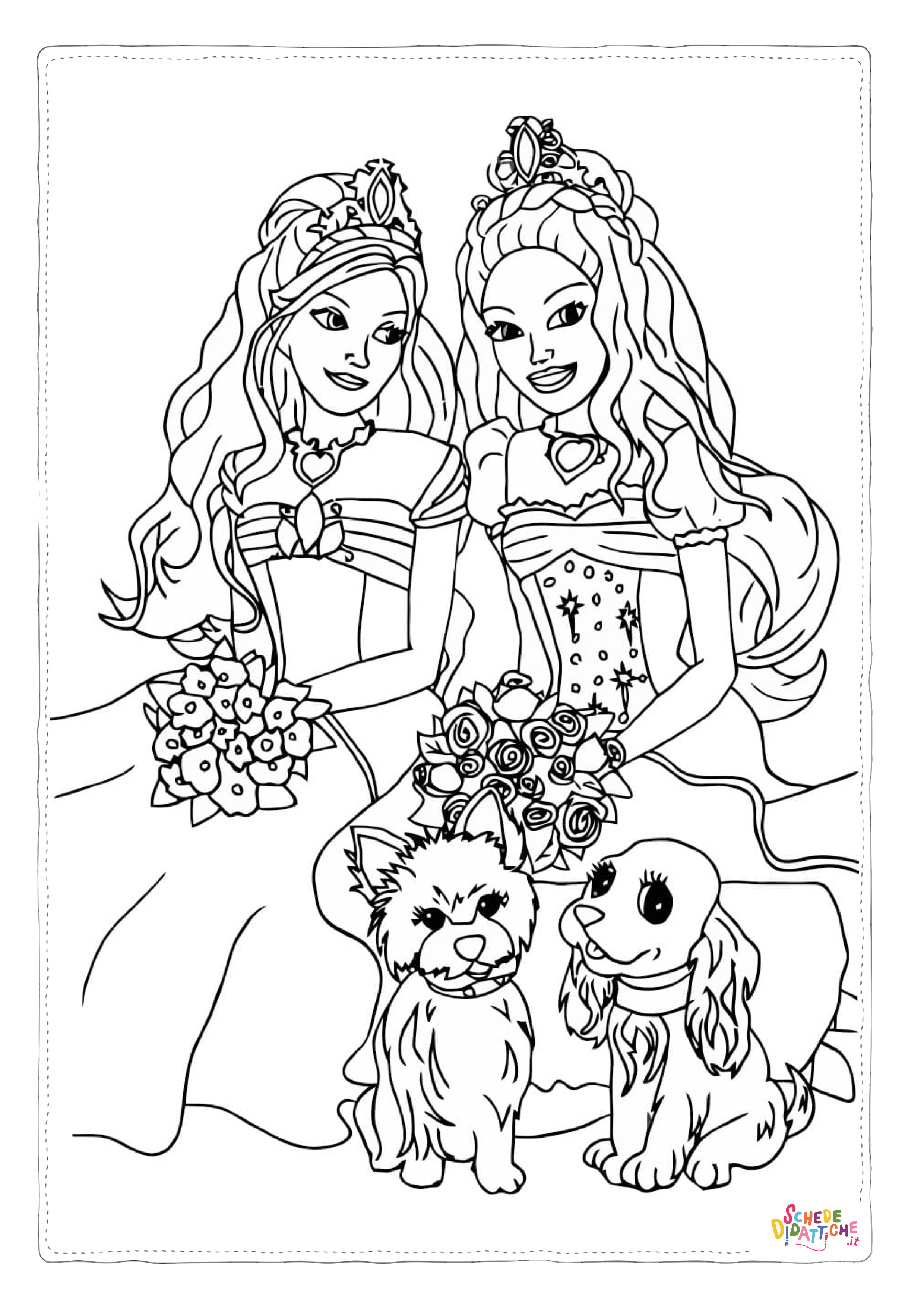 Disegno di Barbie Principessa da stampare e colorare 17