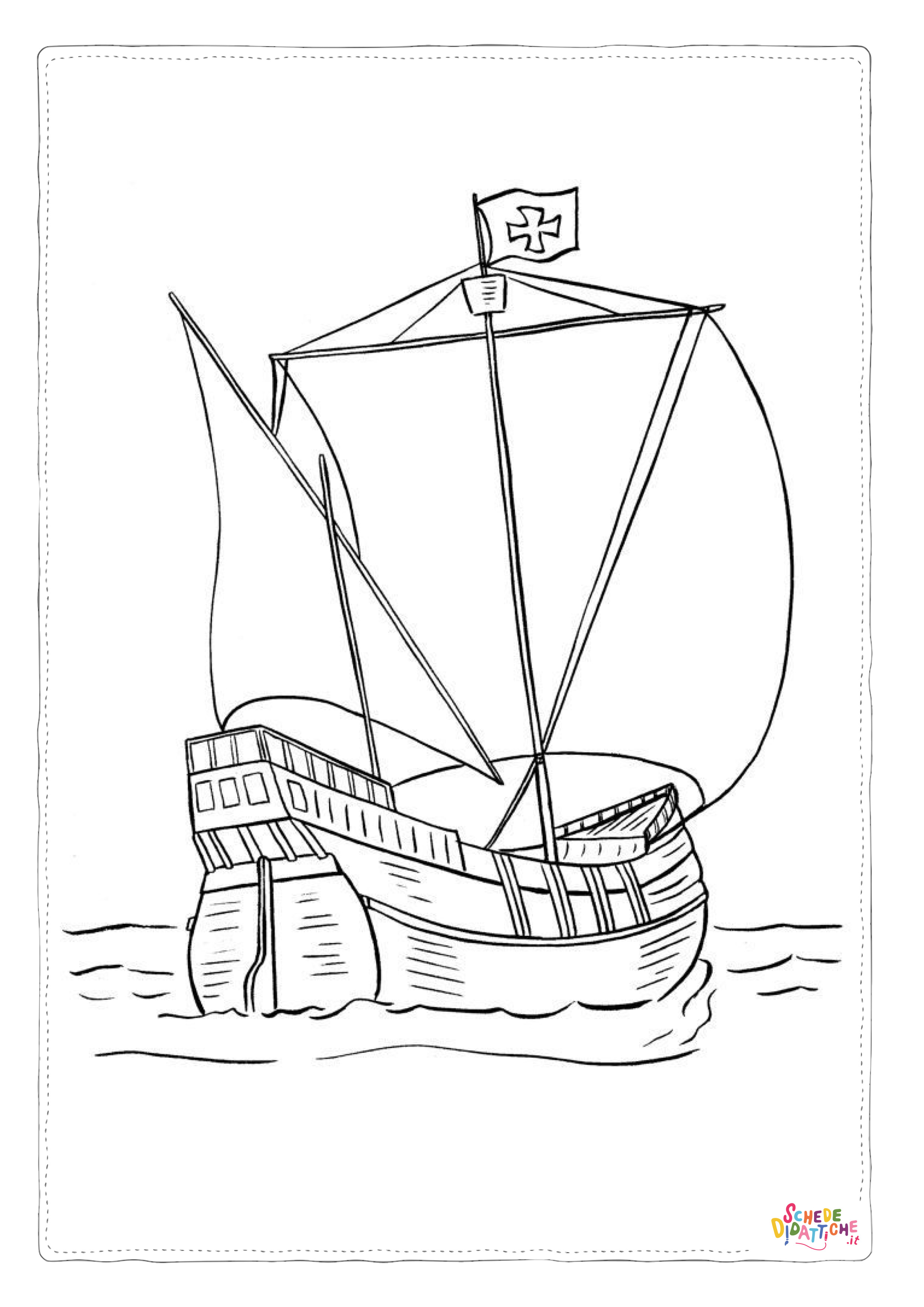 Disegno "Disegno di veliero da stampare e colorare 31" Disegno di veliero da stampare e colorare 31