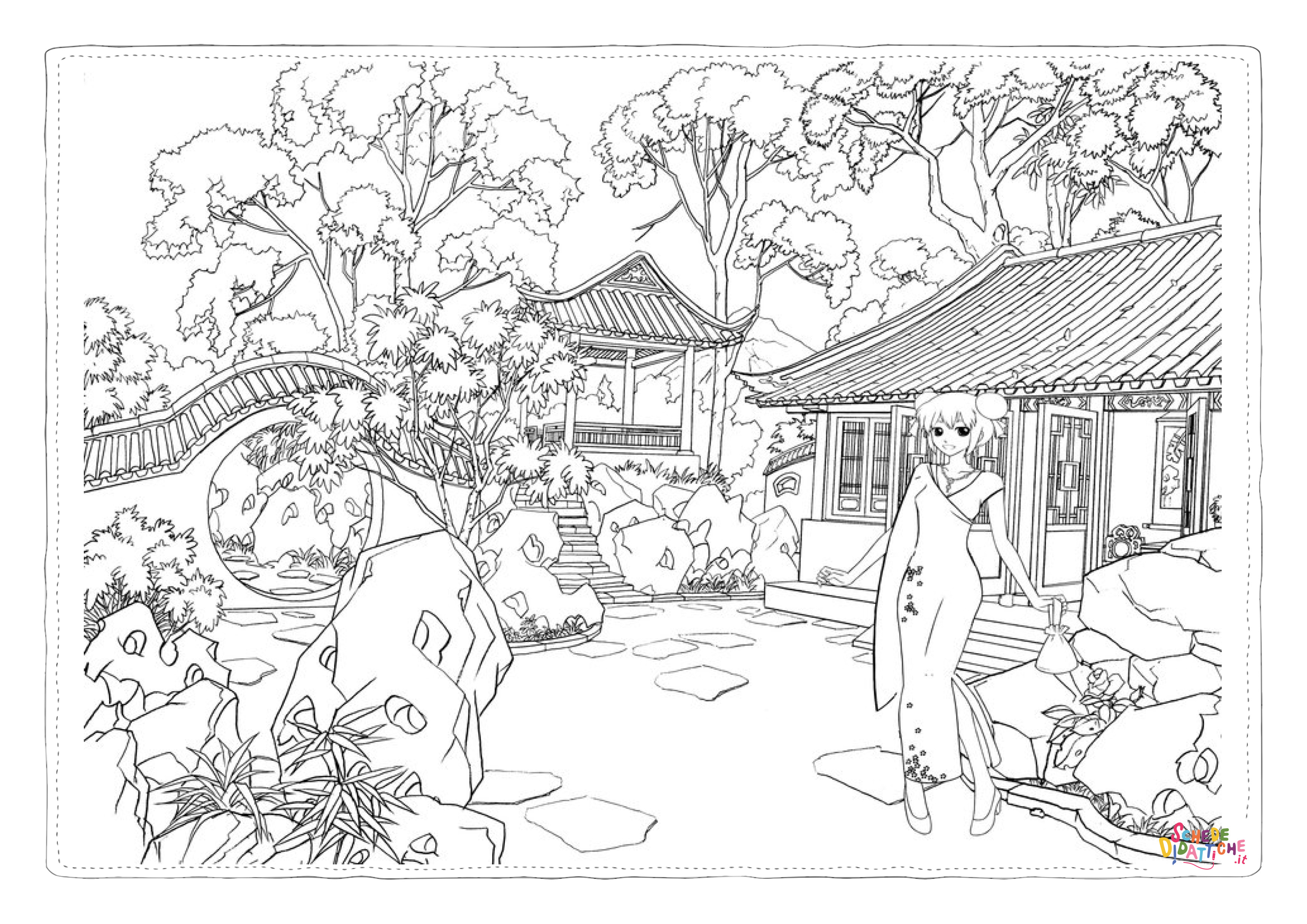 Disegno "Disegno di paesaggio da stampare e colorare 66" Disegno di paesaggio da stampare e colorare 66