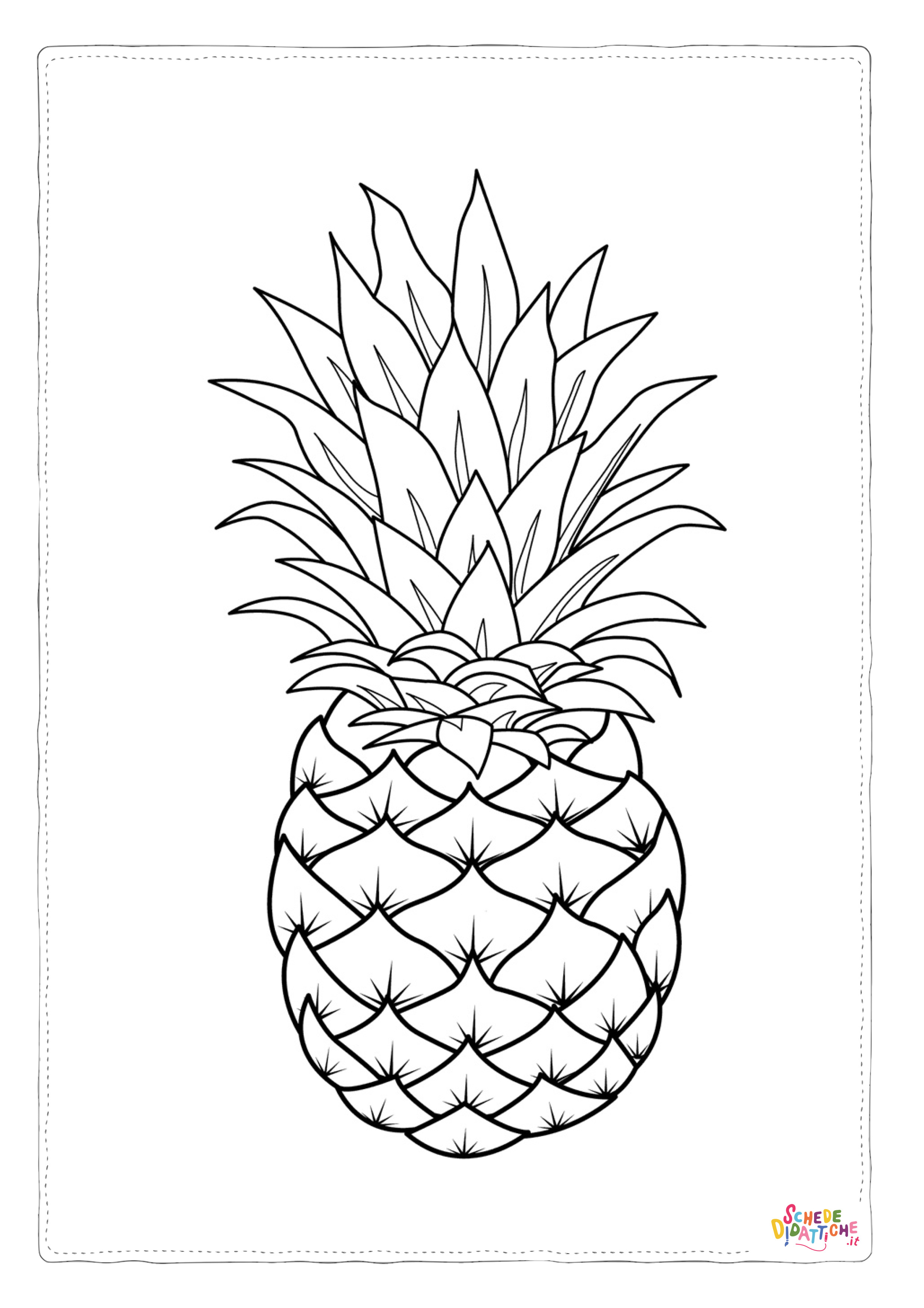 Disegno "Disegno di ananas da stampare e colorare 10" Disegno di ananas da stampare e colorare 10
