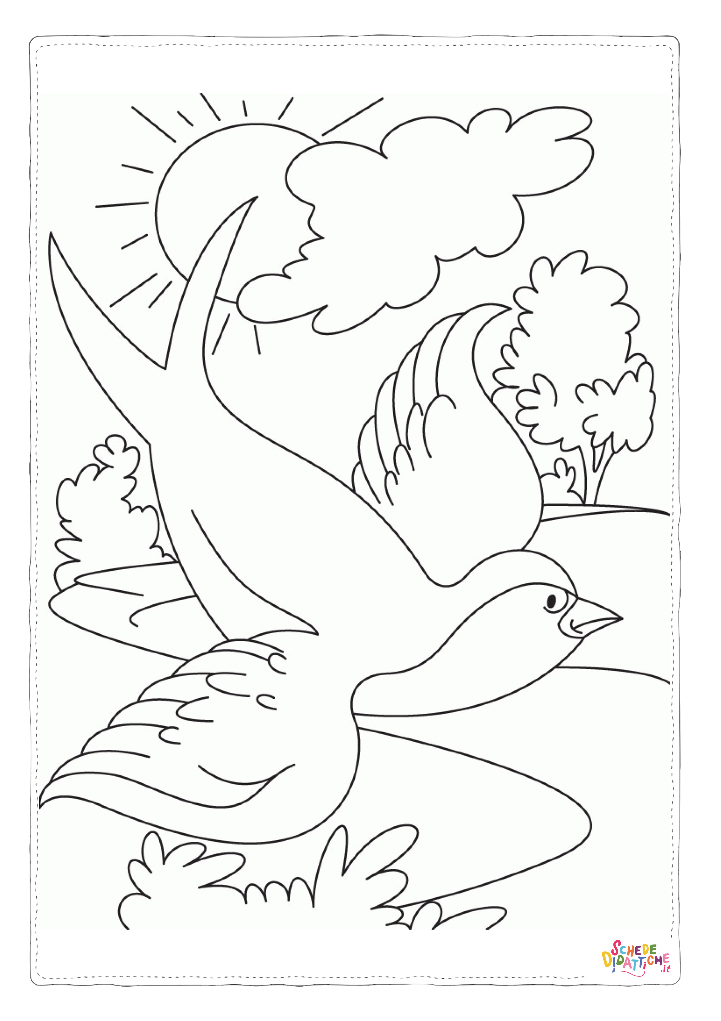 Disegno "Disegno di rondine da stampare e colorare 5" Disegno di rondine da stampare e colorare 5