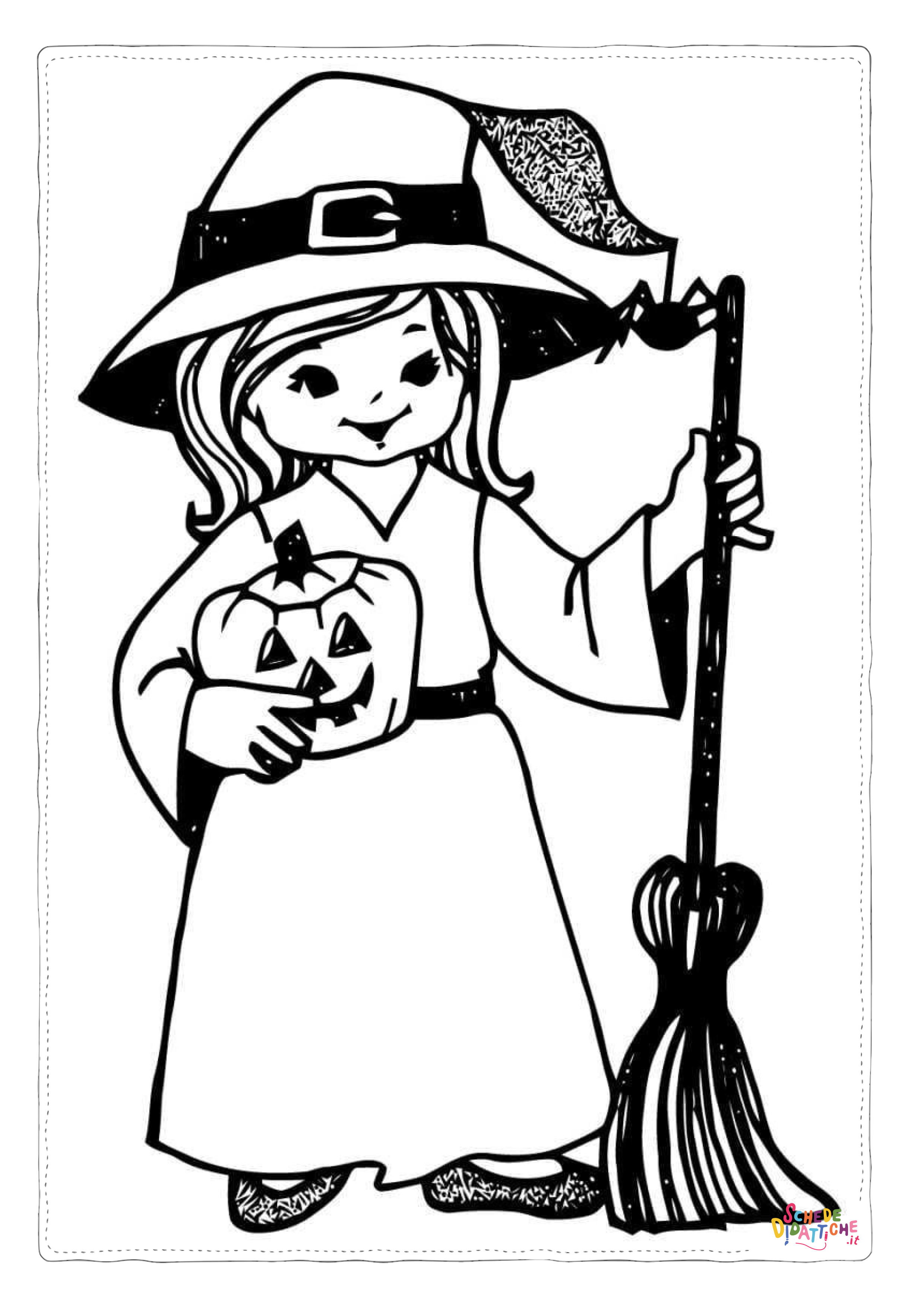 Disegno "Disegno di bambino ad Halloween da stampare e colorare 39" Disegno di bambino ad Halloween da stampare e colorare 39