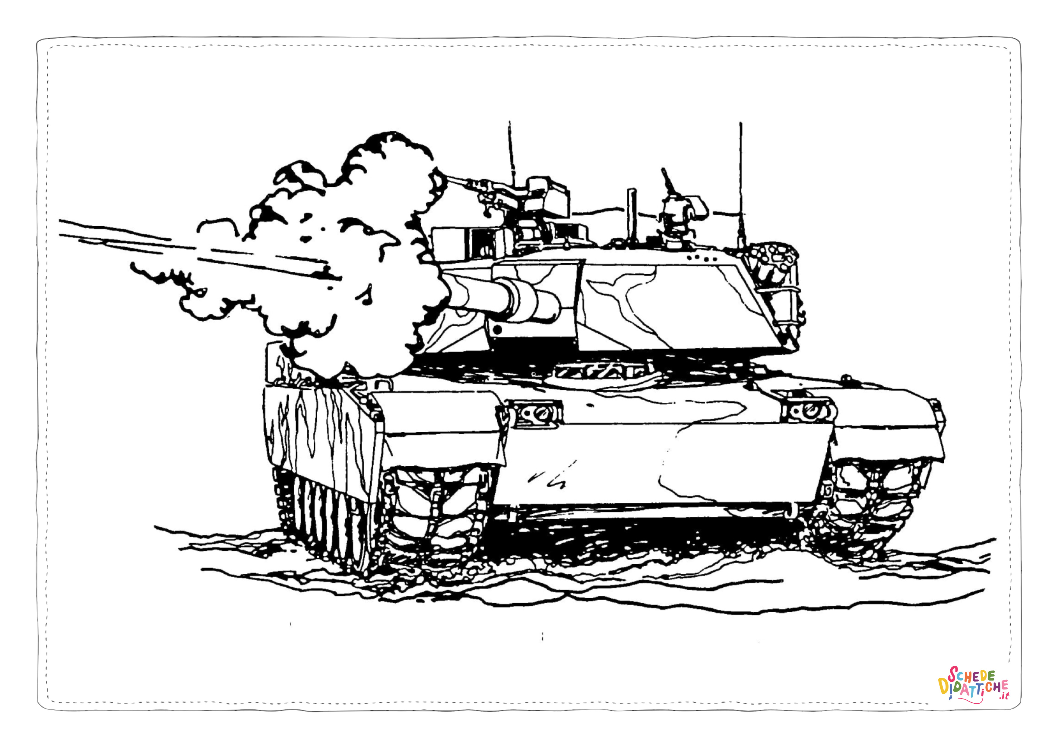 Disegno di carro armato da stampare e colorare 19