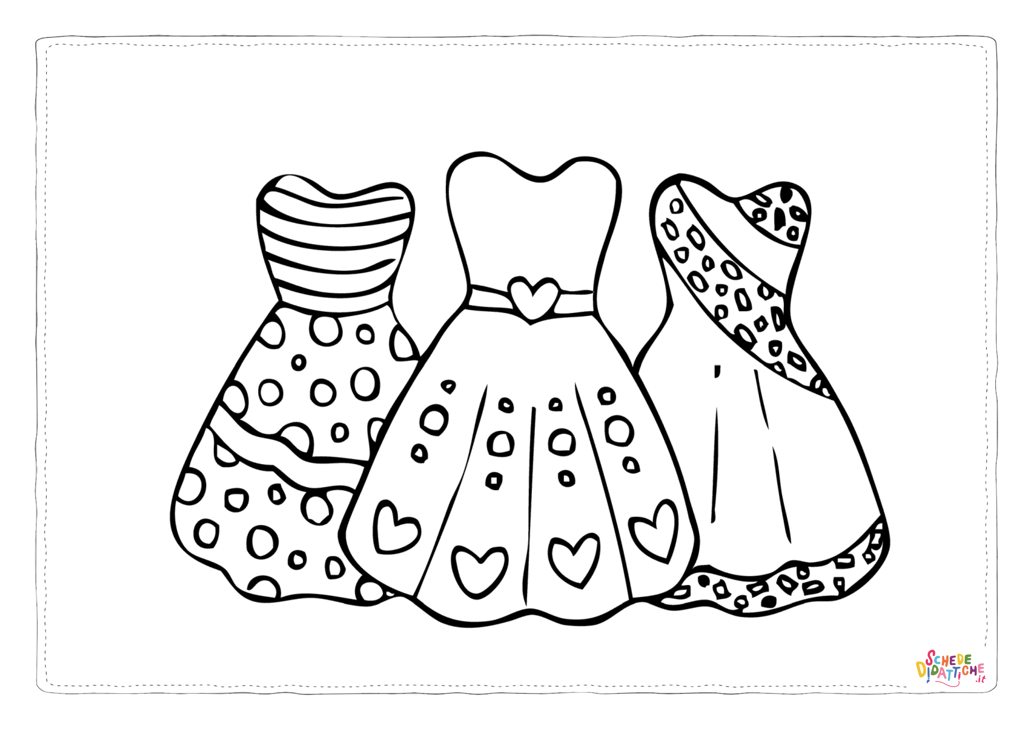 Disegno di vestito da donna da stampare e colorare 23