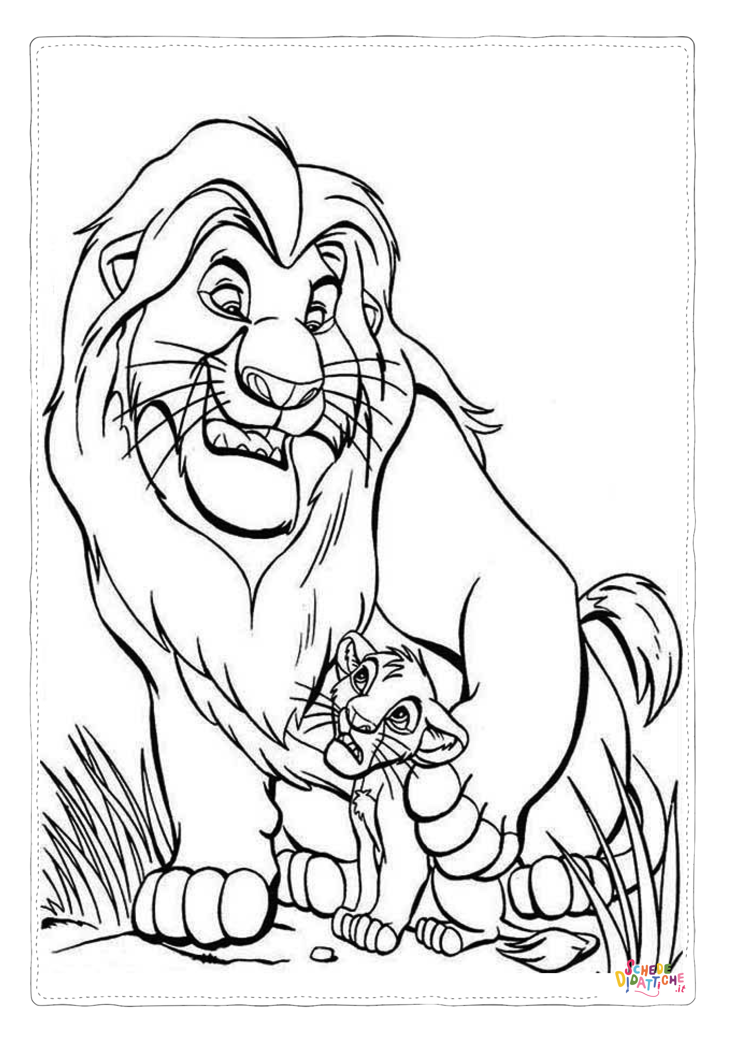 Disegno "Disegno di Re Leone da stampare e colorare 231" Disegno di Re Leone da stampare e colorare 231