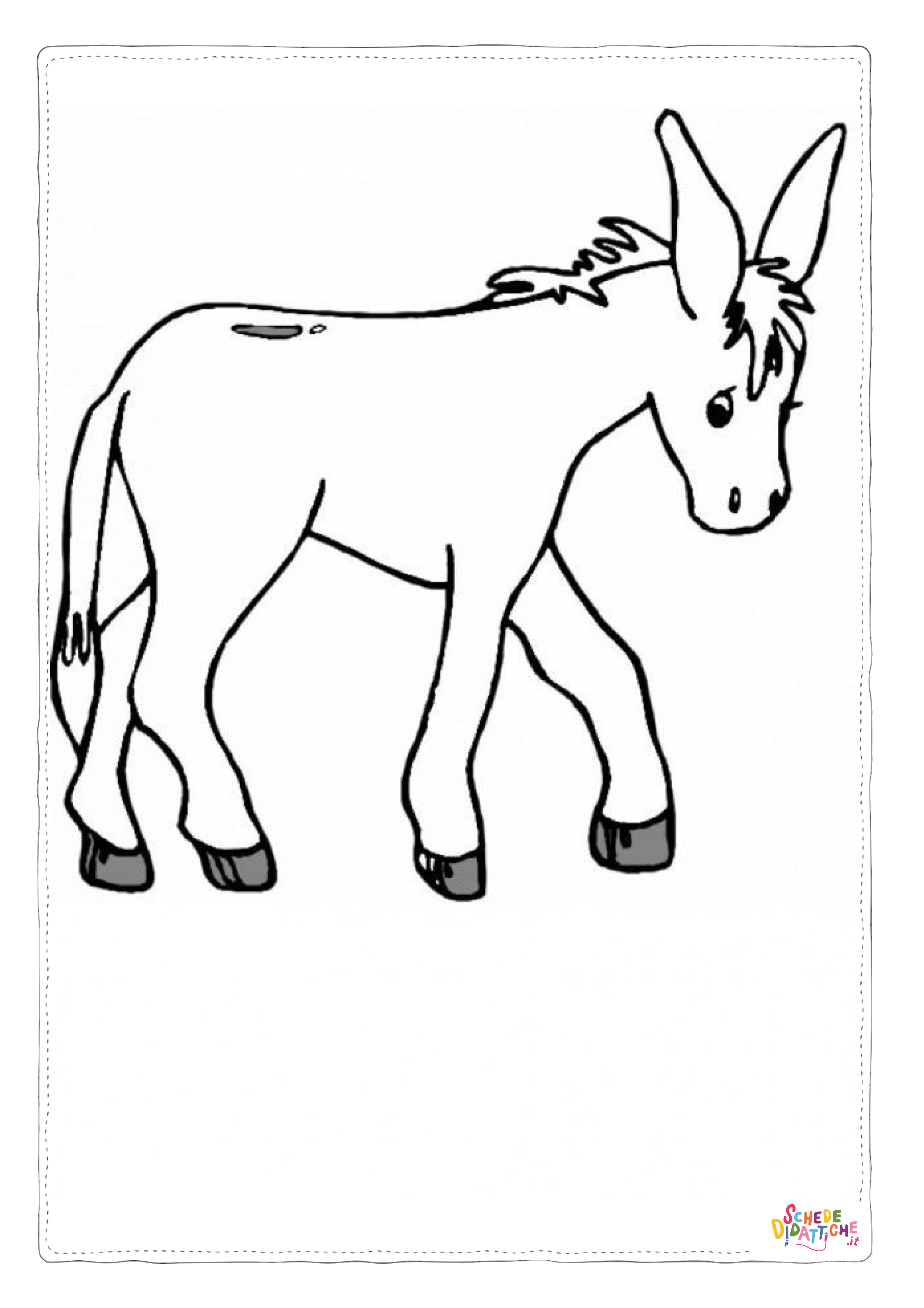 Disegno "Disegno di asino da stampare e colorare 17" Disegno di asino da stampare e colorare 17