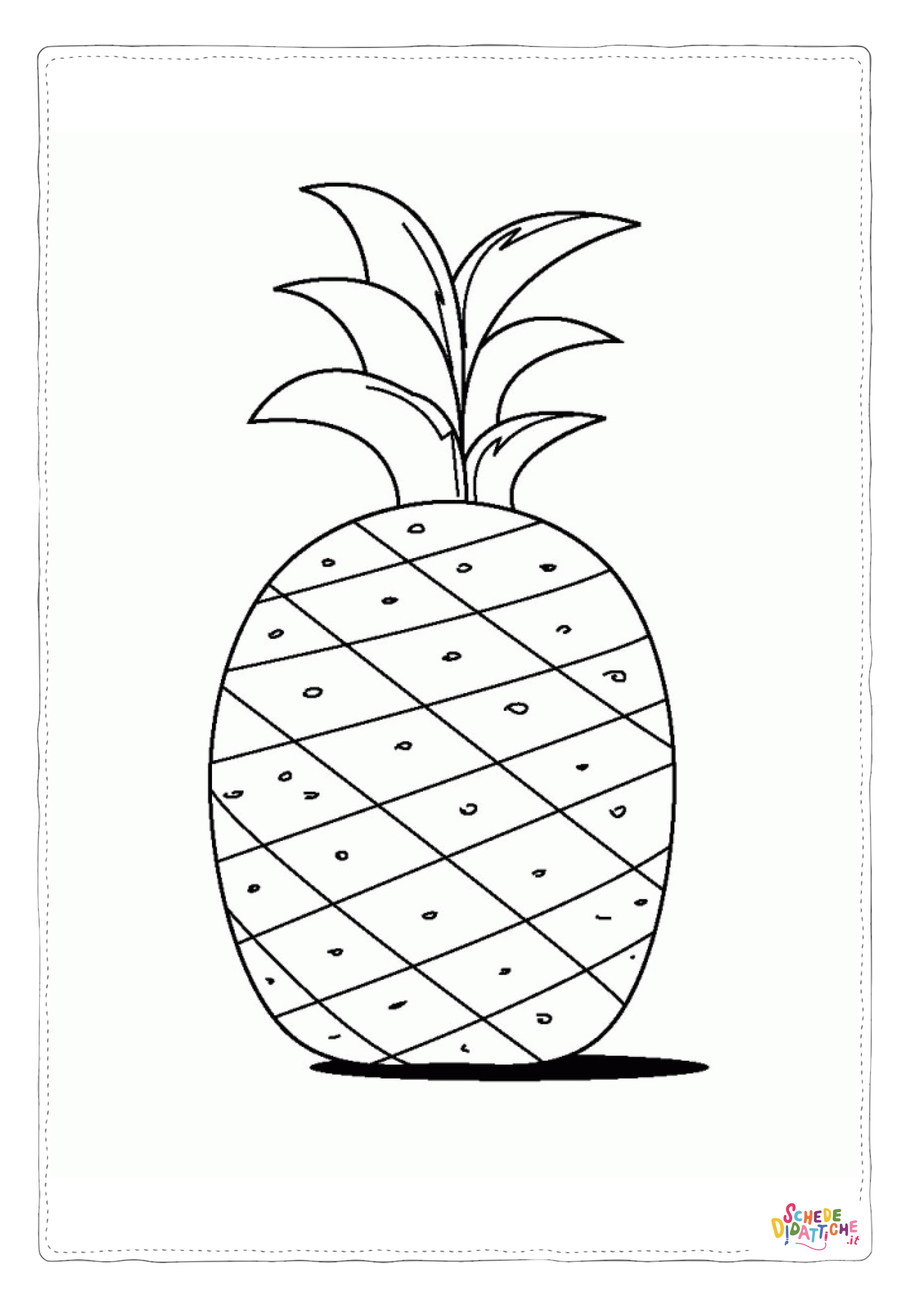 Disegno di ananas da stampare e colorare